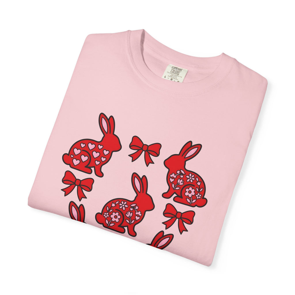 Rabbit Art Shirt St. Valentine's Day Fauna Gift Women Playful Tee Bunny T-Shirt Valentine Fan Cute Tshirt Wildlife Graphic Ethnic Love Icon