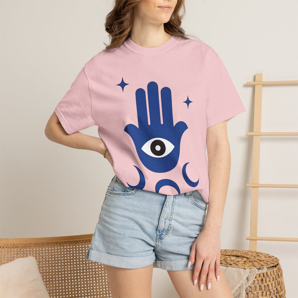 Hamsa Charm Shirt Boho Chic Mindfulness Gift Women Contemporary Tee Hand T-Shirt Bohemian Enthusiast Modern Tshirt Meditation Graphic