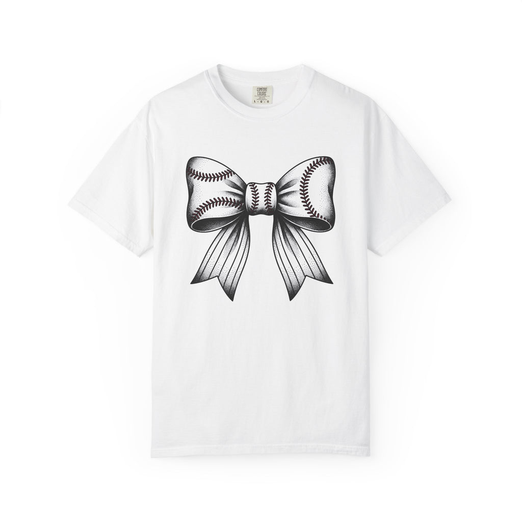 Baseball Bow Clip Shirt Moms Games Gift Women Old School Tattoo Tee Hair Clips T-Shirt Mother Fan Tattooed Tshirt Sports Graphic Hand Drawn