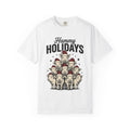 Pig Xmas Hats Shirt Christmas Farm Gift Women Classic Tee Swine T-Shirt Xmas Fan Holiday Tshirt Ranch Graphic Cartoon Glitter Tshirt