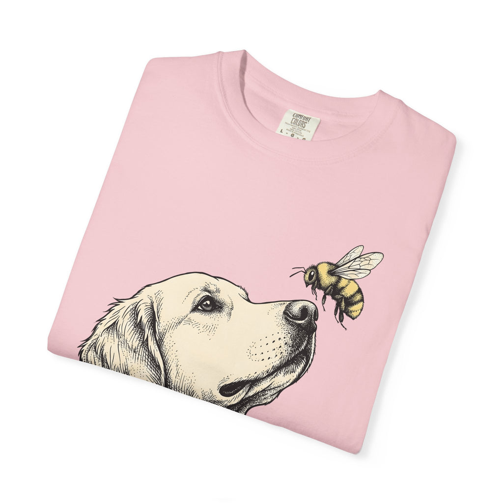 Golden Retriever Shirt Dog Animal Gift Women Hand Drawn Tee Retriever T-Shirt Dog Fan Puppy Graphic Tshirt Vintage Bee Tshirt
