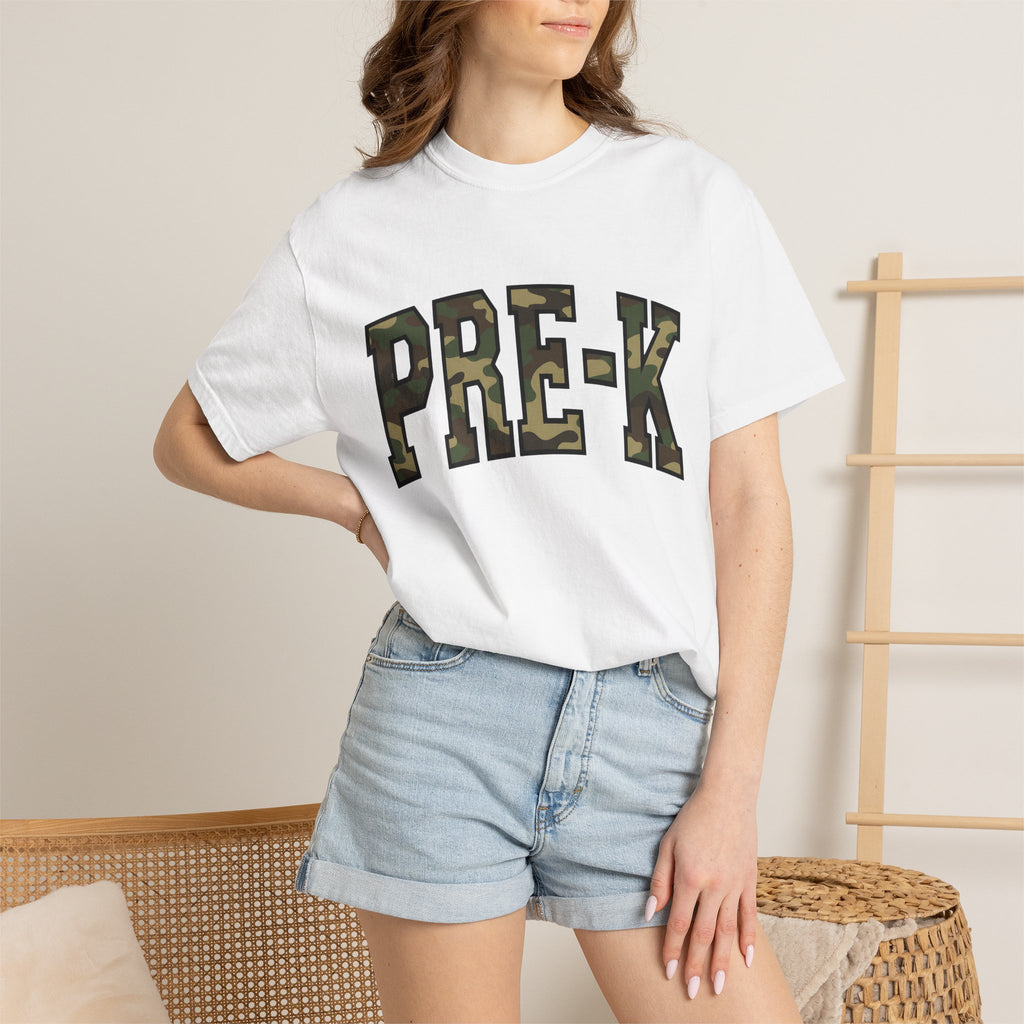 Camo Text Art Shirt Teachers Academics Gift Women Thick Tee Camouflage Art T-Shirt Educator Enthusiast Bold Tshirt Professor Graphic Old