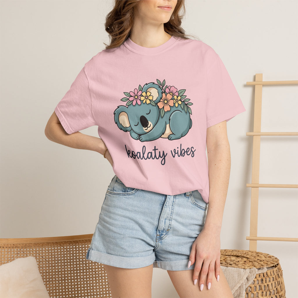 Koala Graphic Shirt Funny Animal Gift Women Cute Tee Koala T-Shirt Humor Fan Kawaii Tshirt Wildlife Graphic Cartoon Flower Crown Tshirt