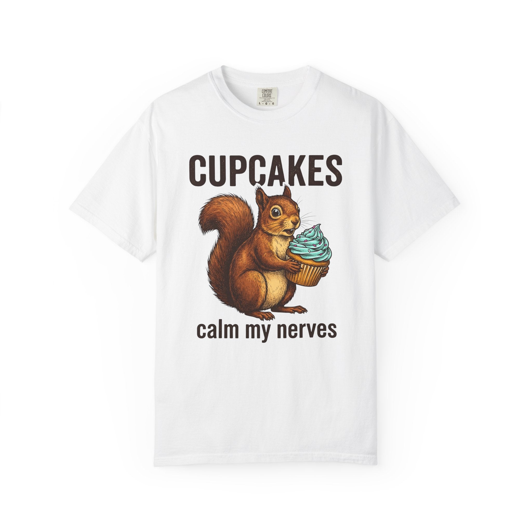 Squirrel Pastry Shirt Desserts Creature Gift Women Hand Drawn Tee Pastry T-Shirt Dessert Fan Illustrated Tshirt Animal Graphic Cartoon