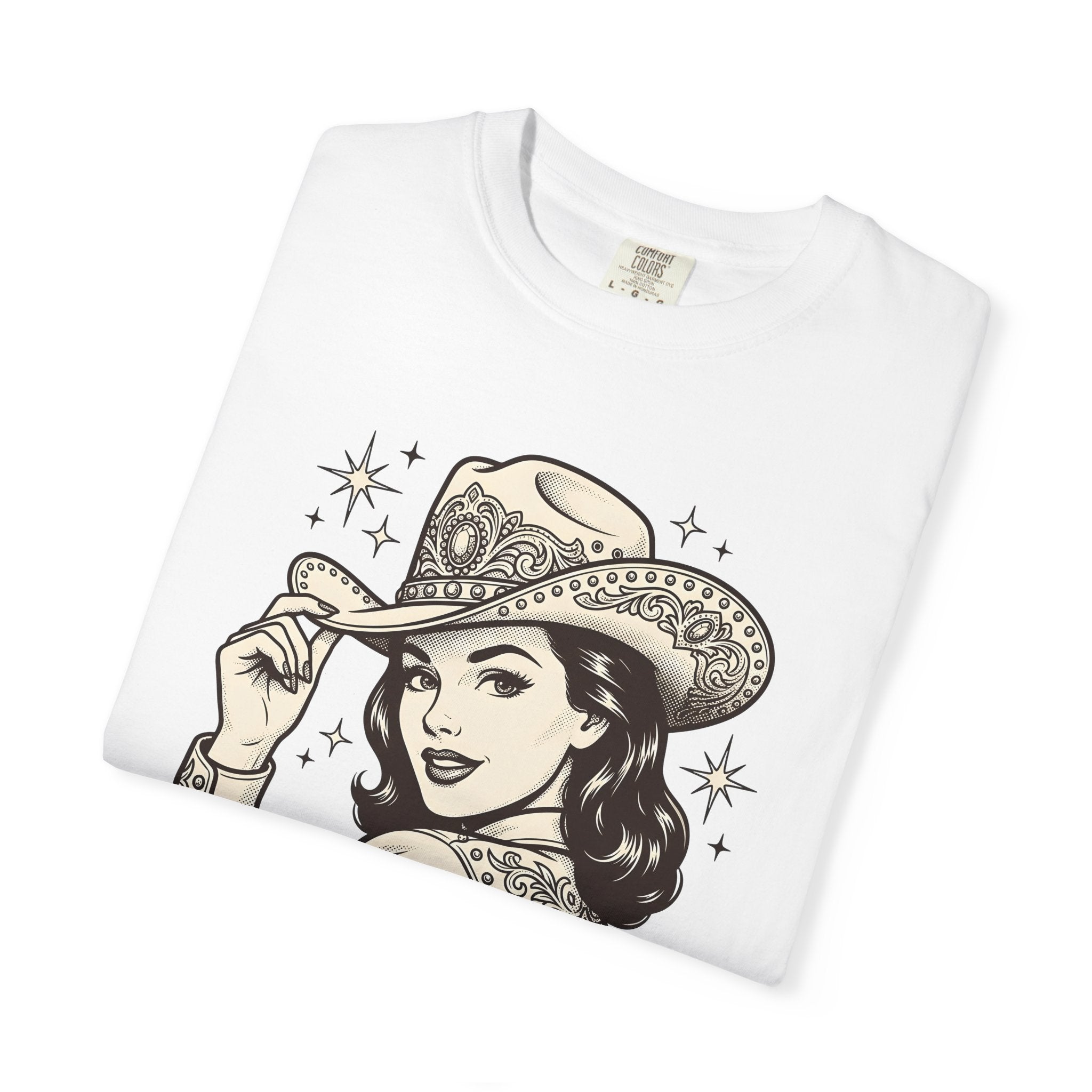 Cowgirl Portrait Shirt Cowgirl Western Gift Women Vintage Tee Cowgirl T-Shirt Rodeo Fan Rustic Tshirt Country Graphic Retro Stars Tshirt