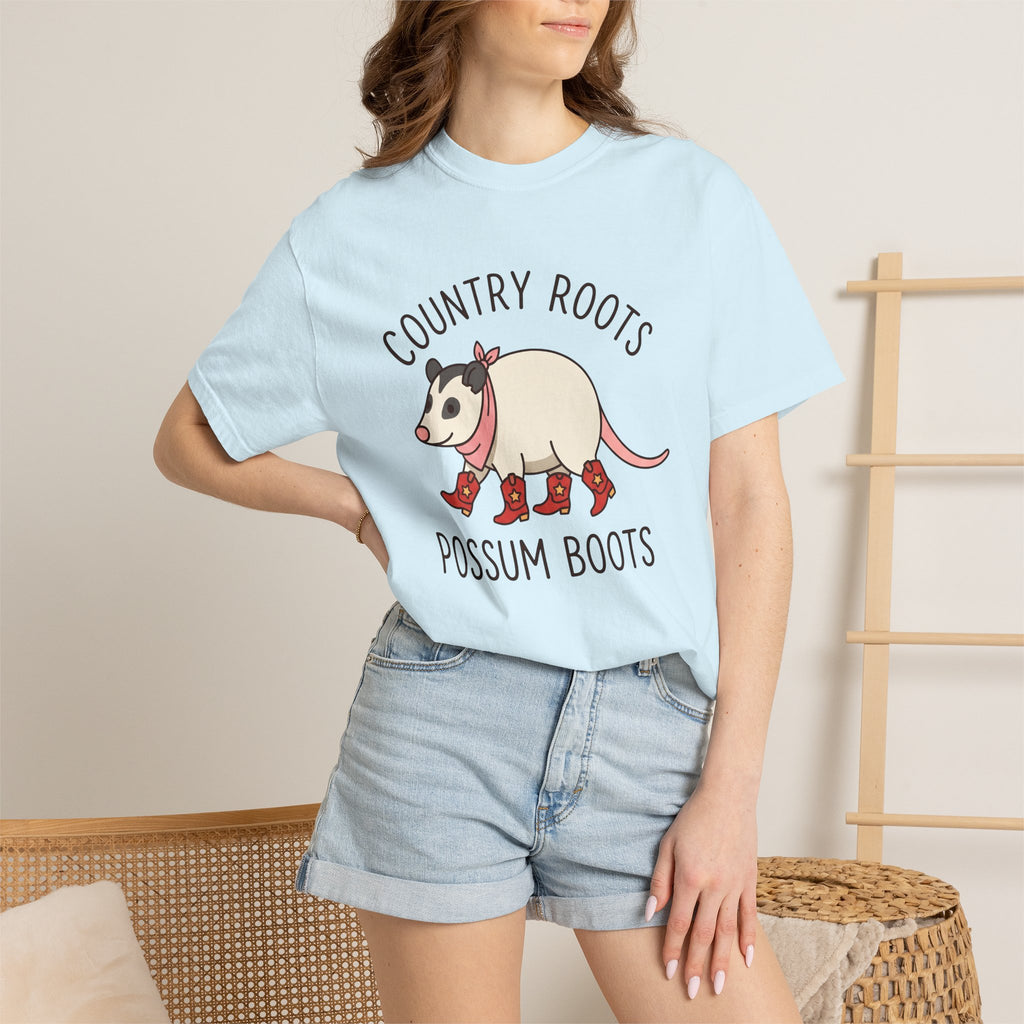 Possum Footwear Shirt Cowgirl Rural Gift Women Sweet Tee Opossum T-Shirt Rodeo Fan Cartoon Tshirt Country Graphic Animated Cowboy Hat Tshirt