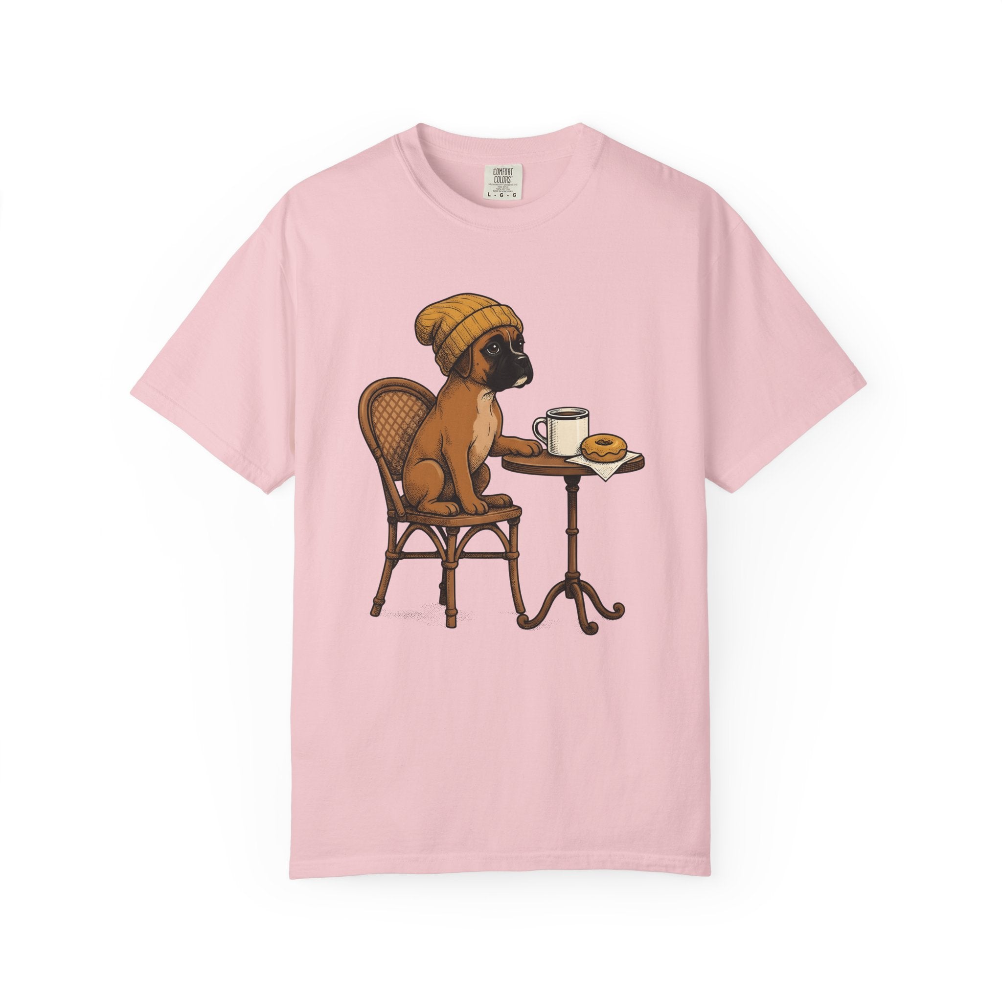 Boxer Dog Shirt Dog Latte Gift Women Hand Drawn Tee Bulldog T-Shirt Dog Fan Pug Tshirt Cappuccino Graphic Line Art Coffee Mug Tshirt
