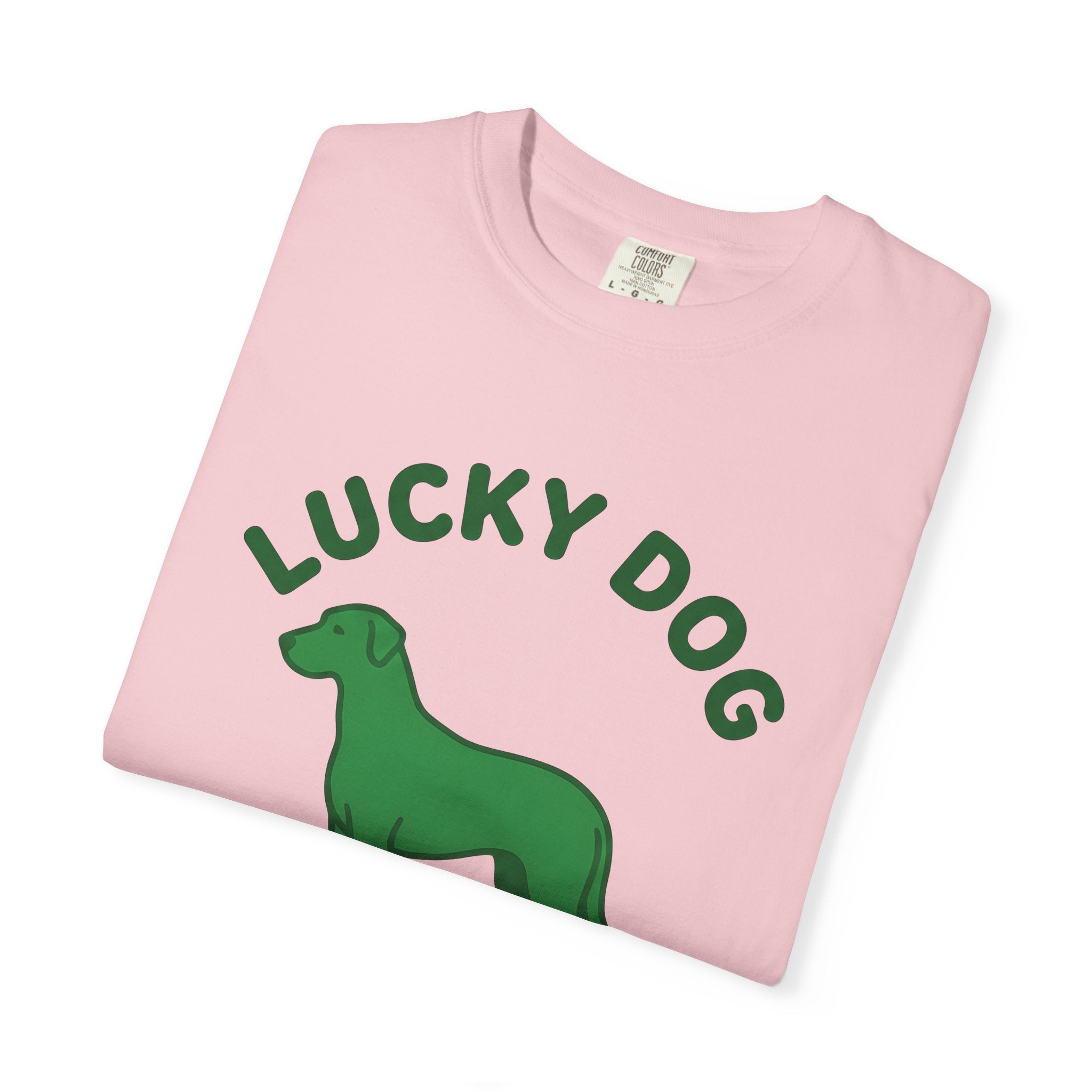 Shamrock Dog Shirt St Patrick's Day Creature Gift Women Flat Graphic Tee Lucky Dog T-Shirt St Patty's Fan Graphic Tshirt Animal Graphic Neat