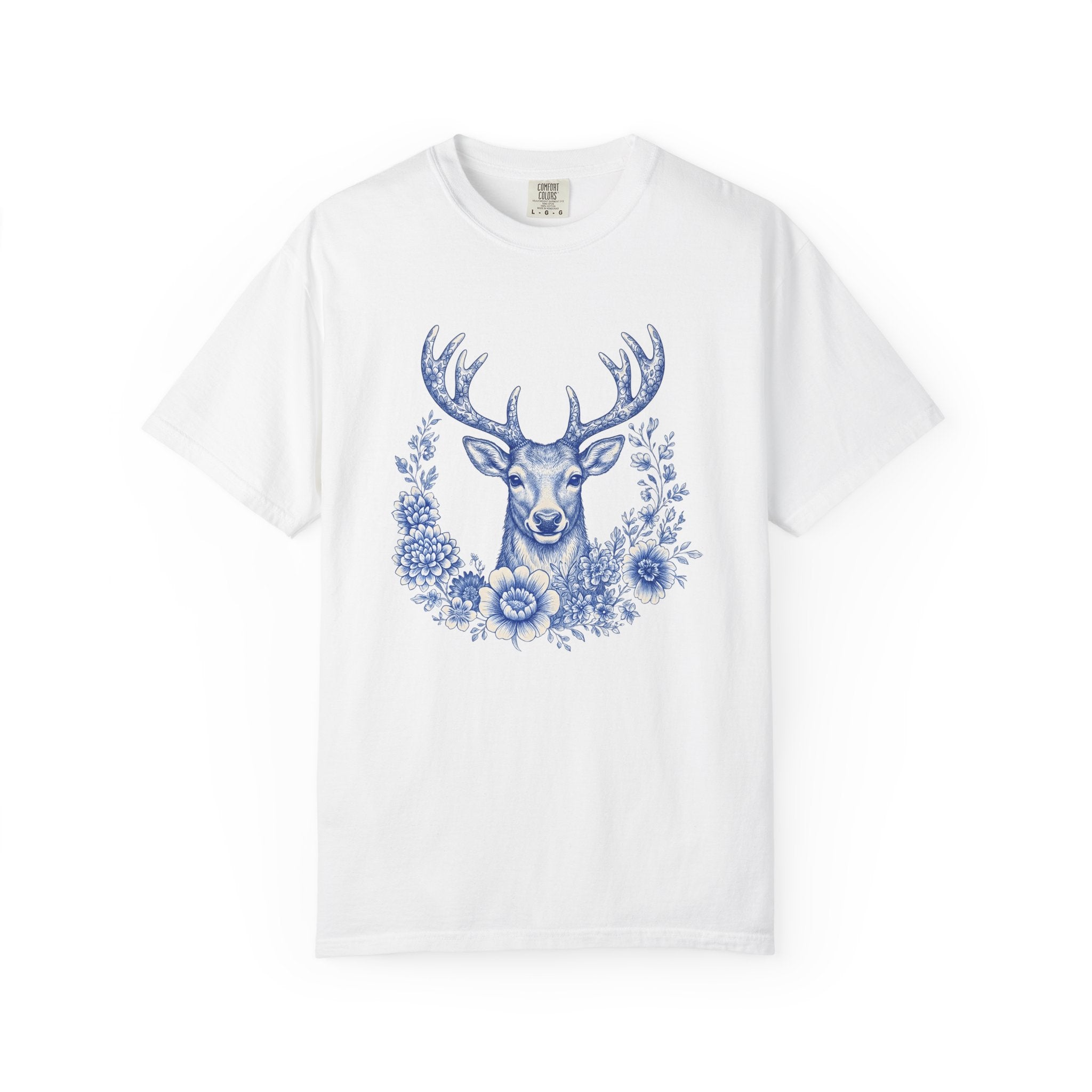 Elk Bloom Shirt Christmas Nature Gift Women Wildflower Tee Wapiti T-Shirt Xmas Fan Wildlife Graphic Wildflower Illustration Classic Rack