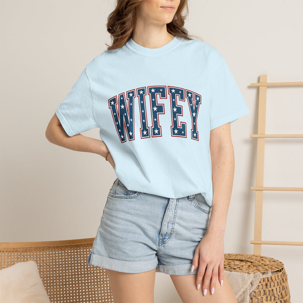 Star Pattern Text Shirt 4th Of July Wedding Gift Women Patriotic Tee Typography T-Shirt Independence Day Fan American Tshirt Bridal Graphic