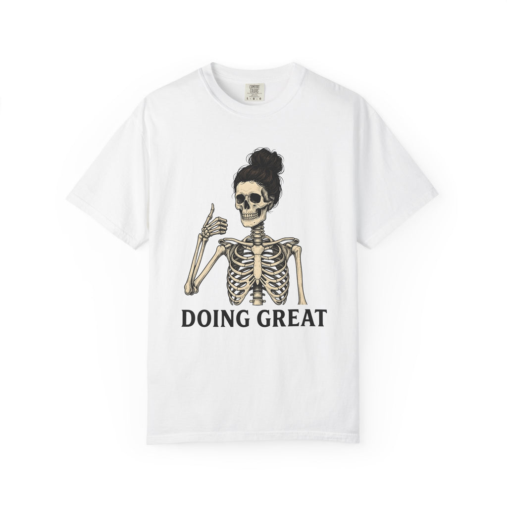 Bony Woman Shirt Moms Comedy Gift Women Antique Tee Skinny Woman T-Shirt Mother Fan Vintage Tshirt Humor Graphic Line Art Messy Hair Tshirt