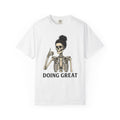 Bony Woman Shirt Moms Comedy Gift Women Antique Tee Skinny Woman T-Shirt Mother Fan Vintage Tshirt Humor Graphic Line Art Messy Hair Tshirt