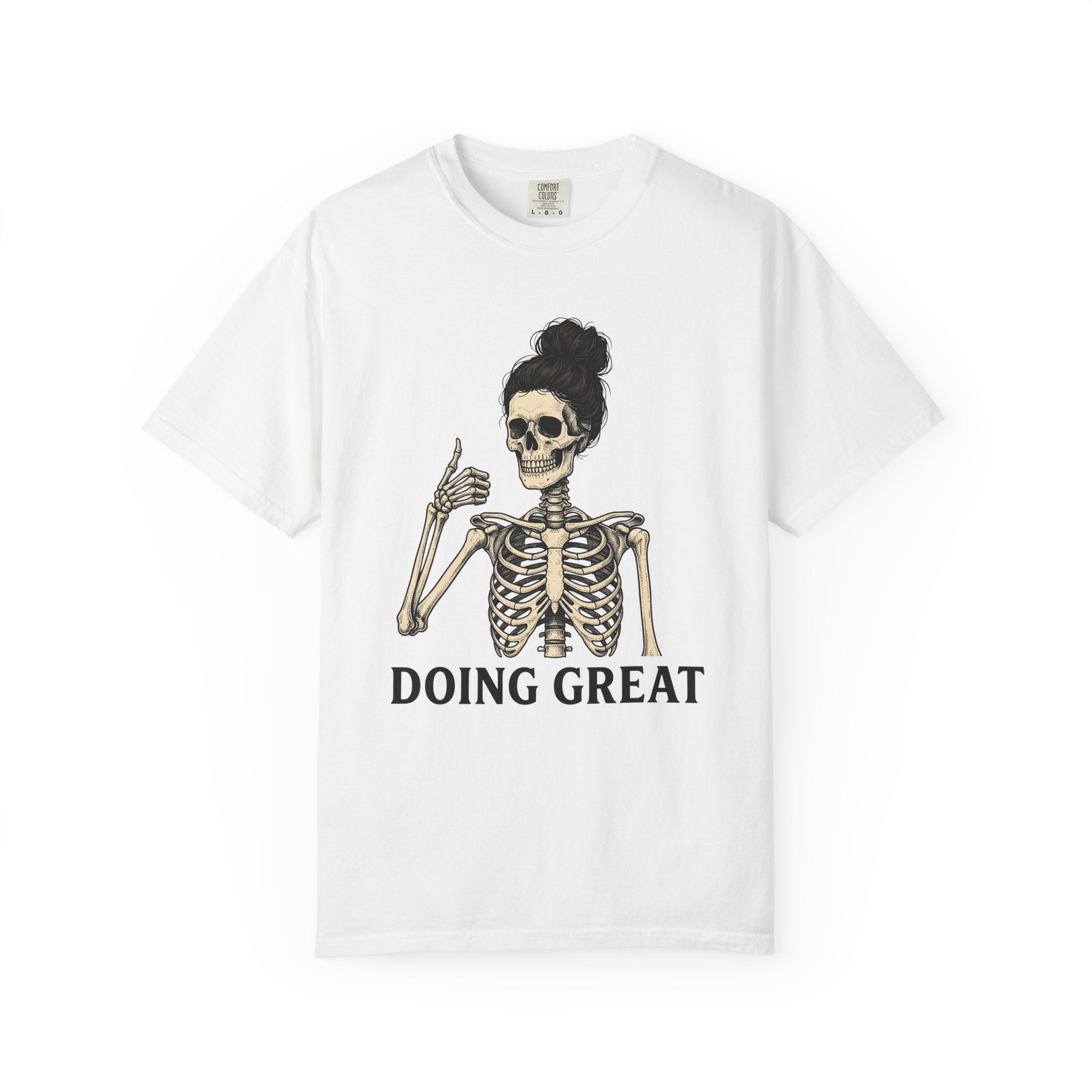 Bony Woman Shirt Moms Comedy Gift Women Antique Tee Skinny Woman T-Shirt Mother Fan Vintage Tshirt Humor Graphic Line Art Messy Hair Tshirt