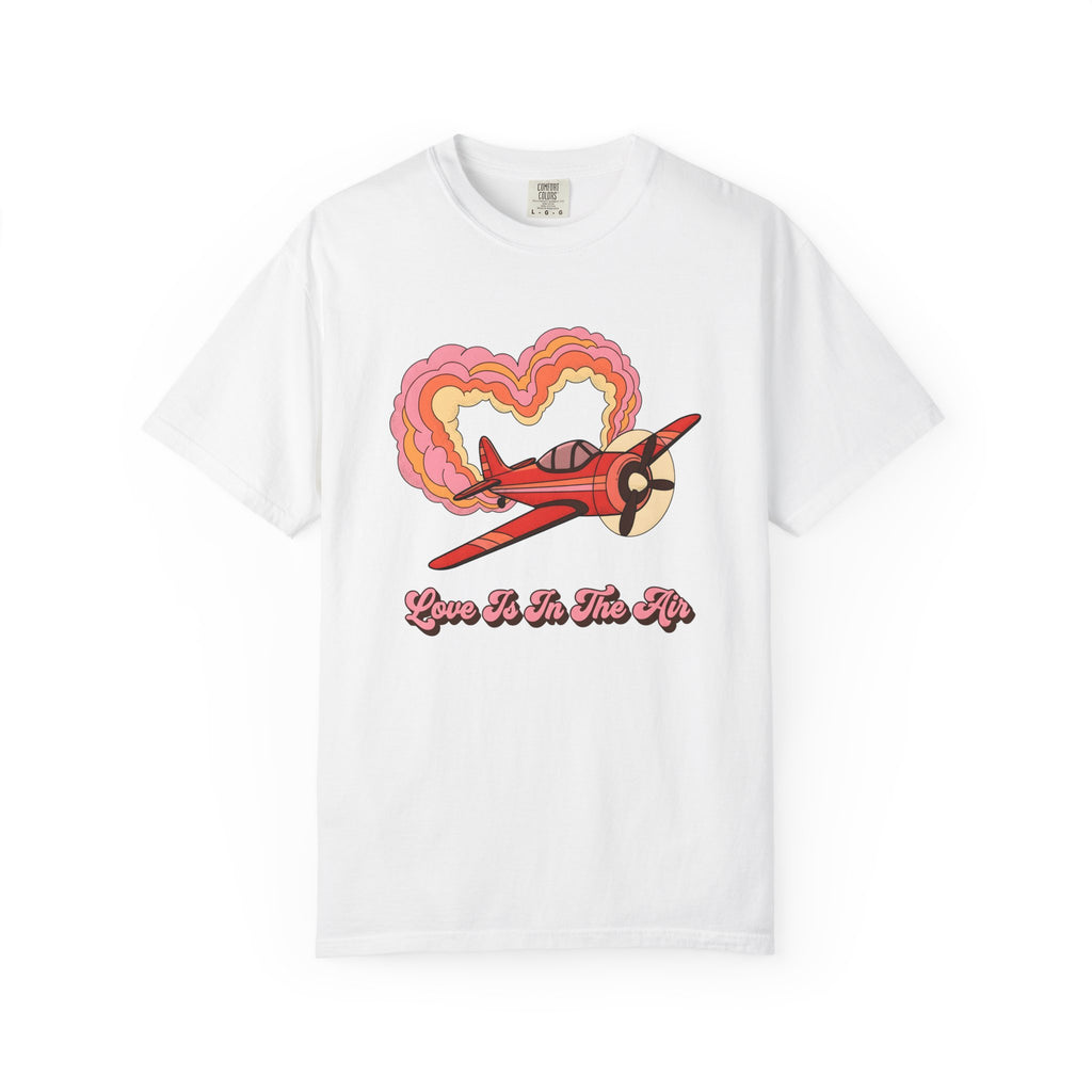 Airplane Heart Graphic Shirt St. Valentine's Day Romance Gift Women Cartoon Tee Plane T-Shirt Valentine Fan Comic Tshirt Love Graphic Retro