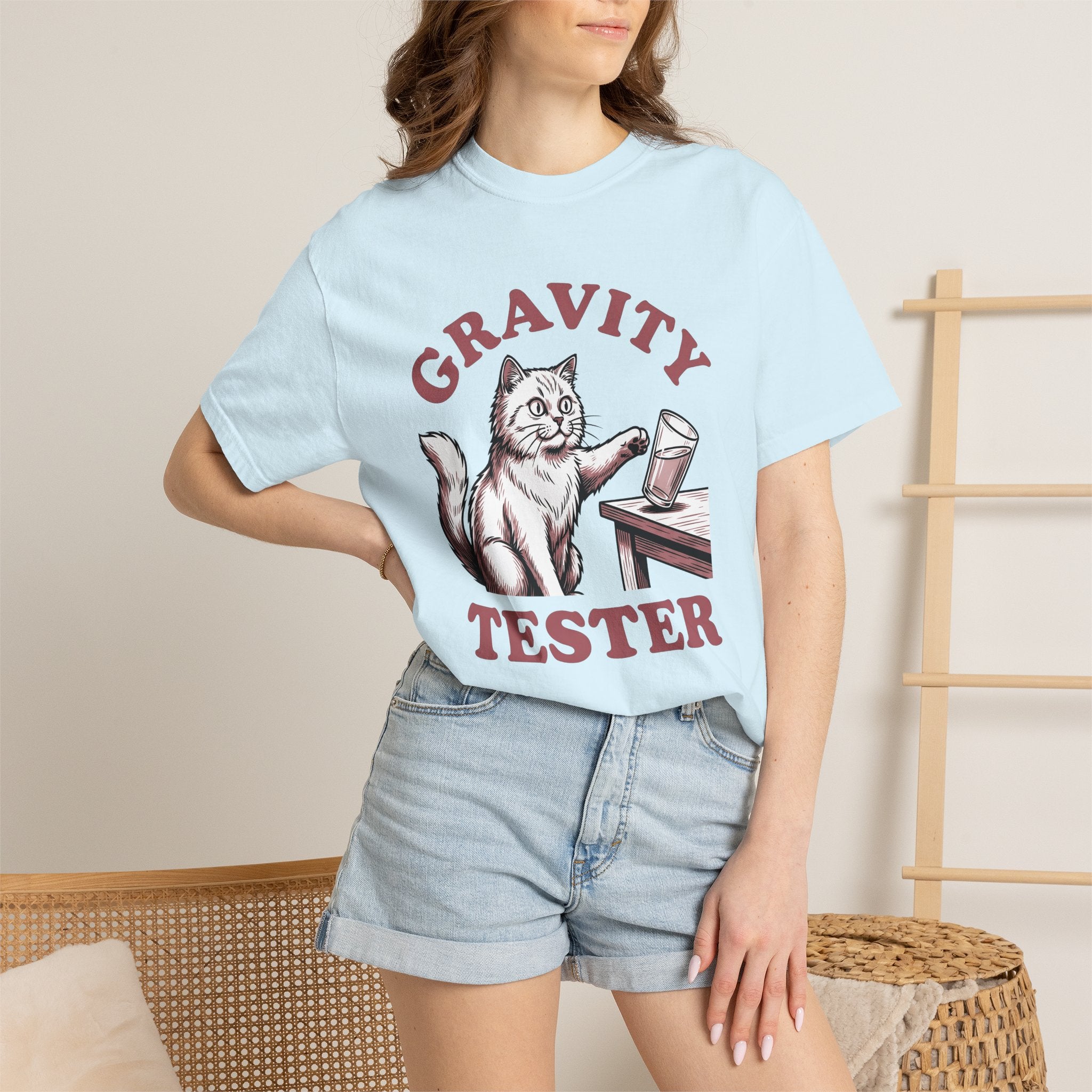 Cat Glass Shirt Cat Humor Gift Women Vintage Tee Glassware T-Shirt Cat Fan Retro Tshirt Funny Graphic Hand Drawn Table Tshirt