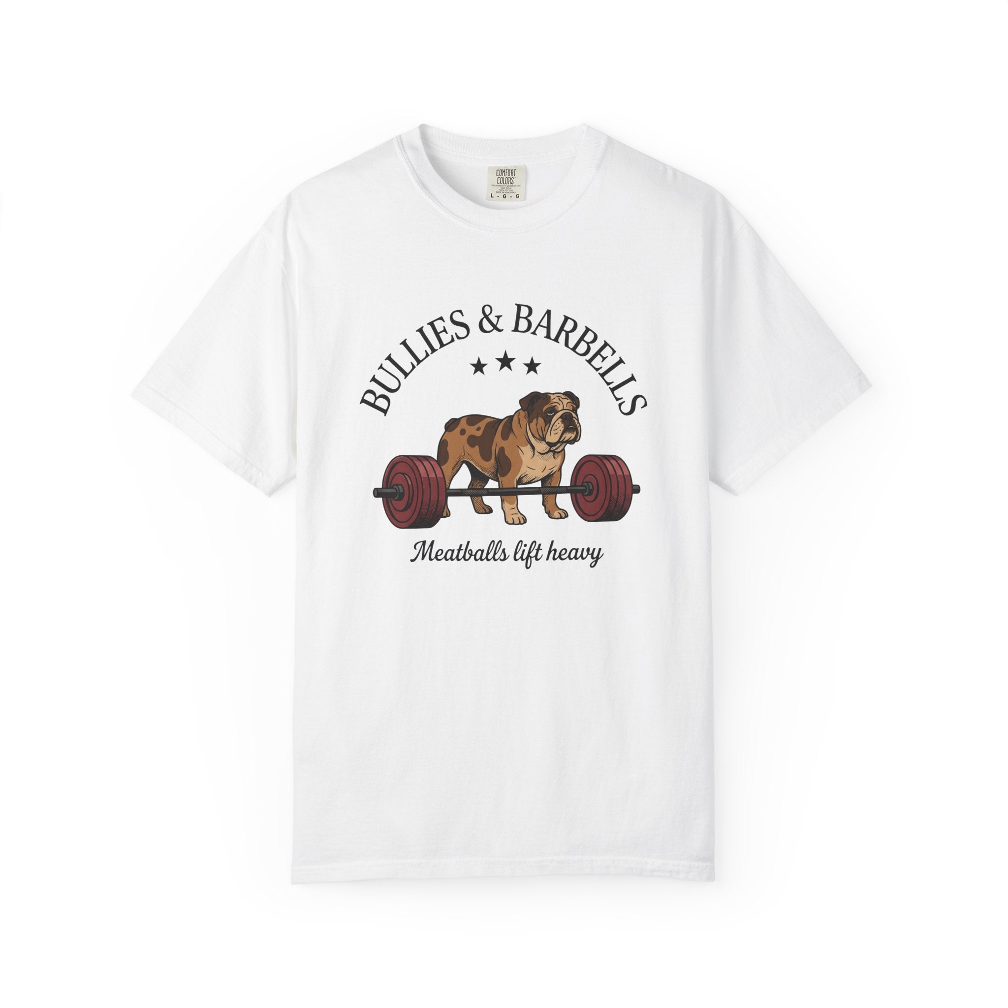 Bulldog Barbell Shirt Sports Fitness Gift Women Cartoon Tee Weightlifting T-Shirt Athlete Fan Strength Tshirt Workout Graphic Vintage Stars