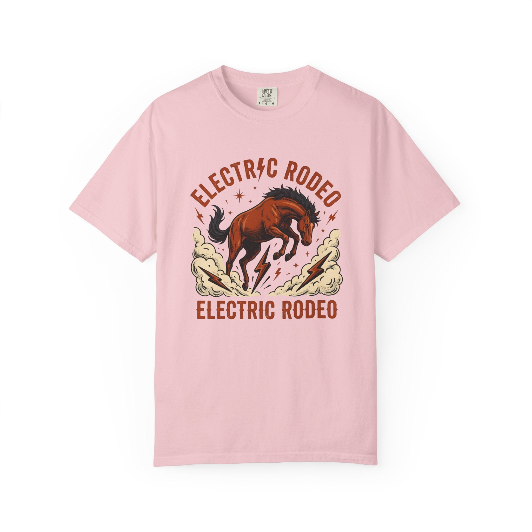 Bucking Horse Shirt Cowgirl Rodeo Gift Women Vintage Tee Bronco T-Shirt Cowgirl Fan Retro Tshirt Rodeo Graphic Western Lightning Bolt Tshirt