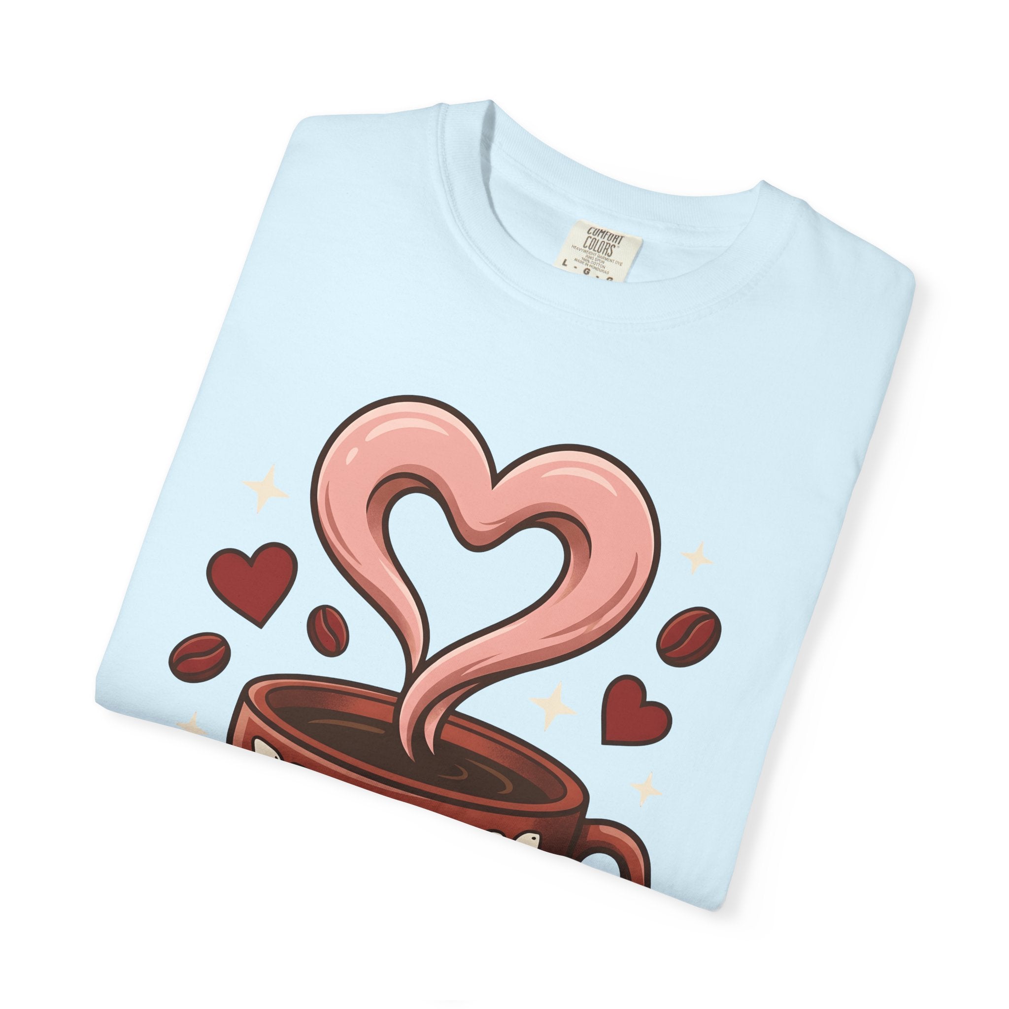 Coffee Cup Heart Shirt Valentines Day Coffee Gift Women Cartoon Tee Mug T-Shirt Valentine Fan Coffee Cup Tshirt Coffee Design Retro Coffee