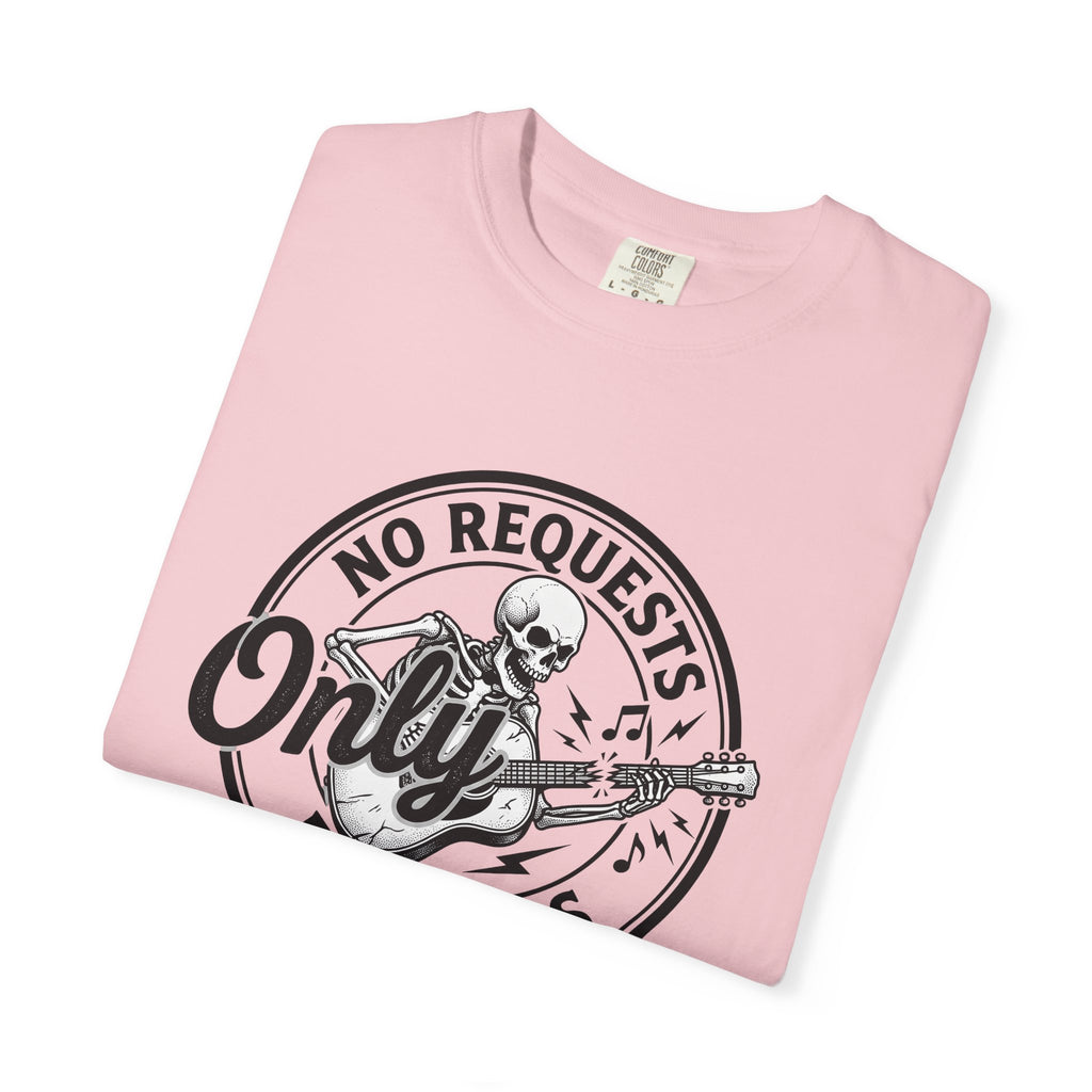 Skeleton Guitar Shirt Funny Melody Gift Women Classic Tee Guitar T-Shirt Humor Fan Vintage Tshirt Harmony Graphic Doodle Music Symbols