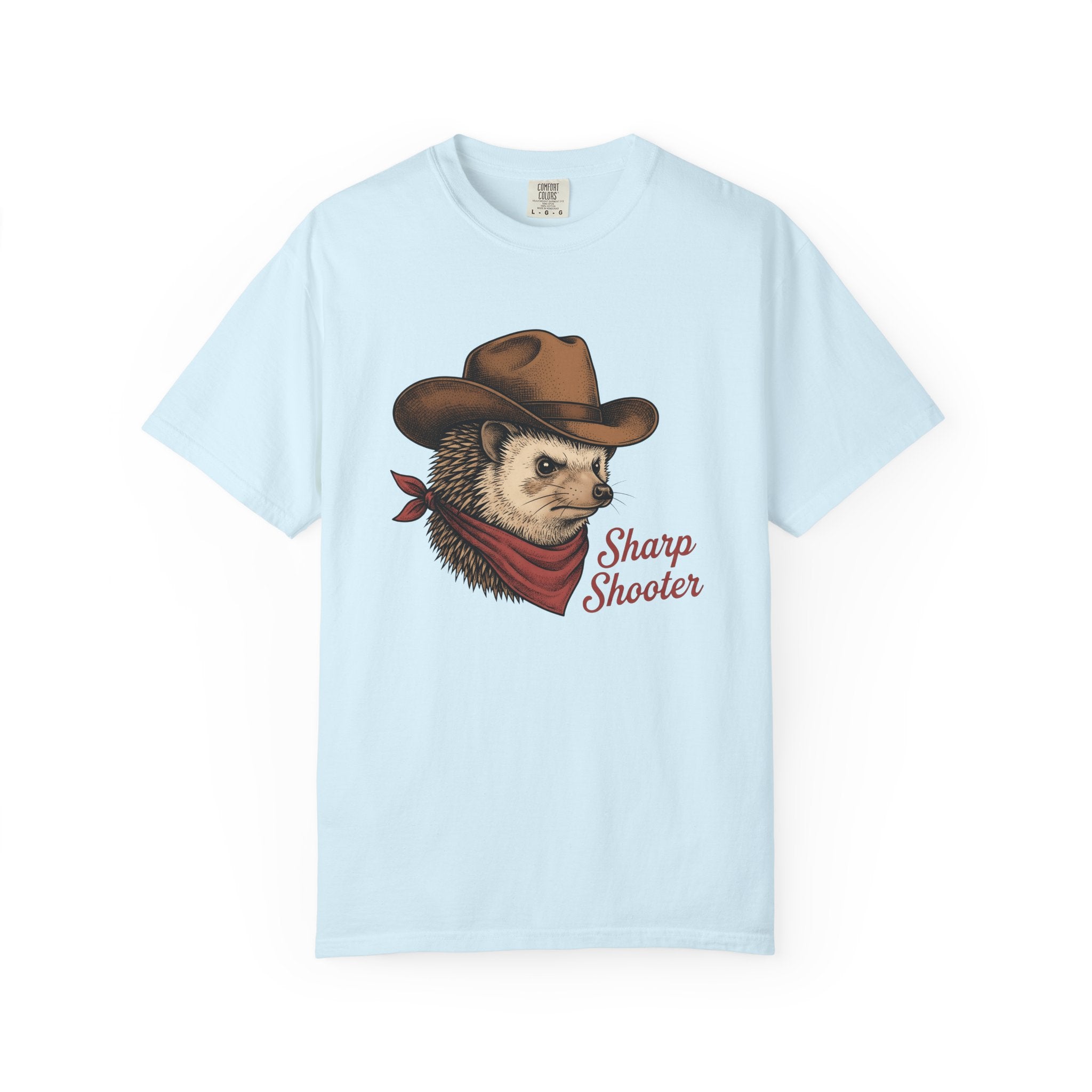 Cowboy Hedgehog Shirt Funny Animal Gift Women Vintage Tee Hedgehog T-Shirt Humor Fan Retro Tshirt Creature Graphic Hand Drawn Bandana Tshirt