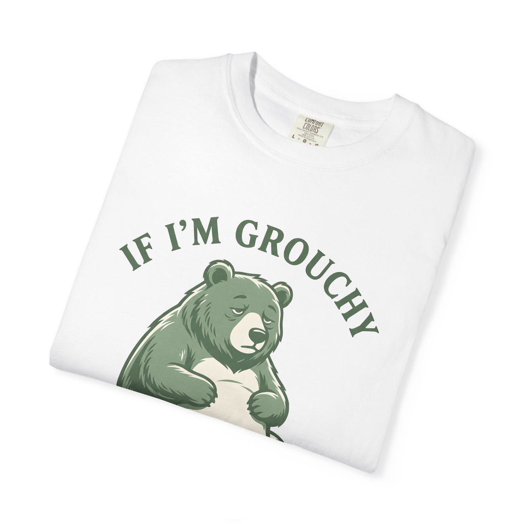 Grumpy Bear Shirt Funny Animal Gift Women Cartoon Tee Teddy Bear T-Shirt Humor Fan Comic Tshirt Wildlife Graphic Vintage Sofa Tshirt