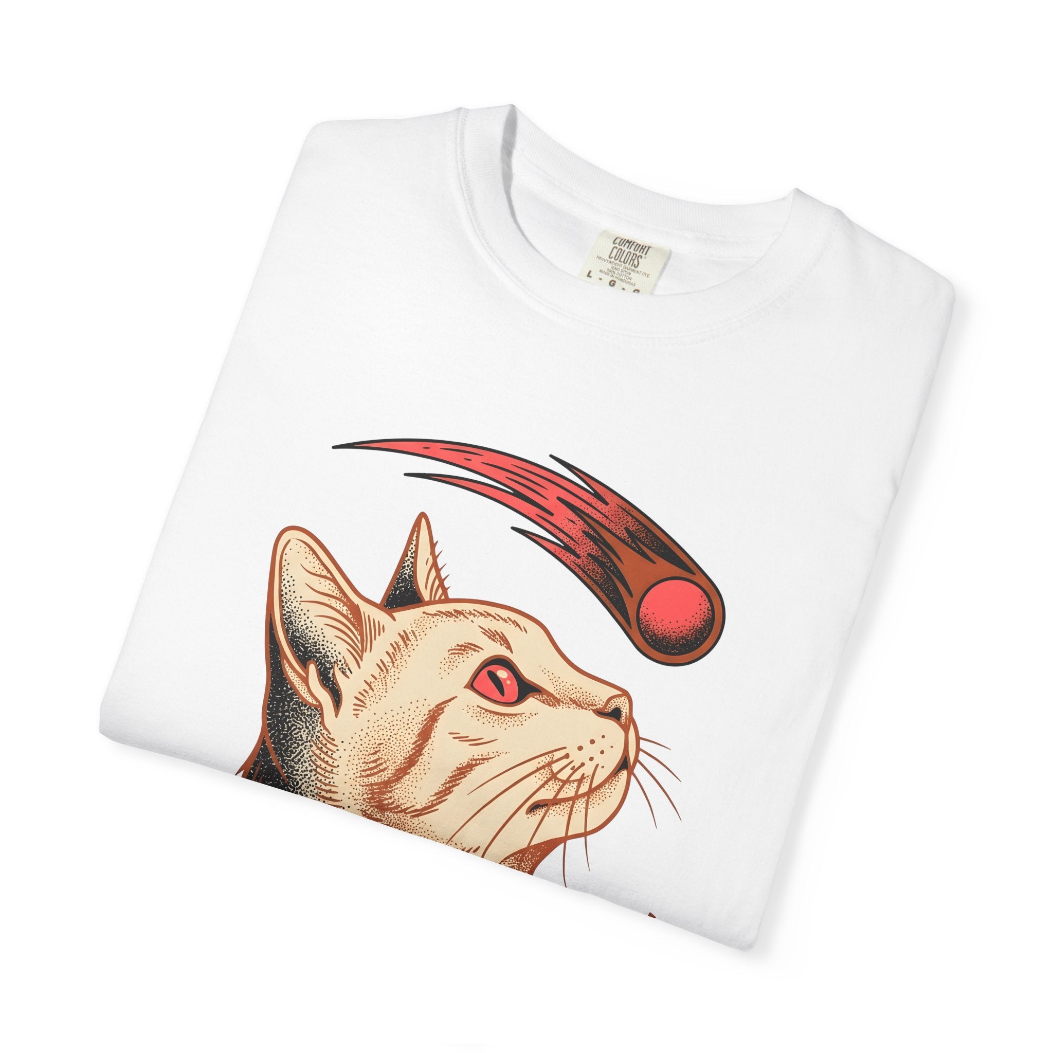 Cat Head Shirt Cat Space Gift Women Vintage Tee Kitten T-Shirt Feline Fan Retro Tshirt Astronomy Graphic Tshirt Retro Comet Tshirt