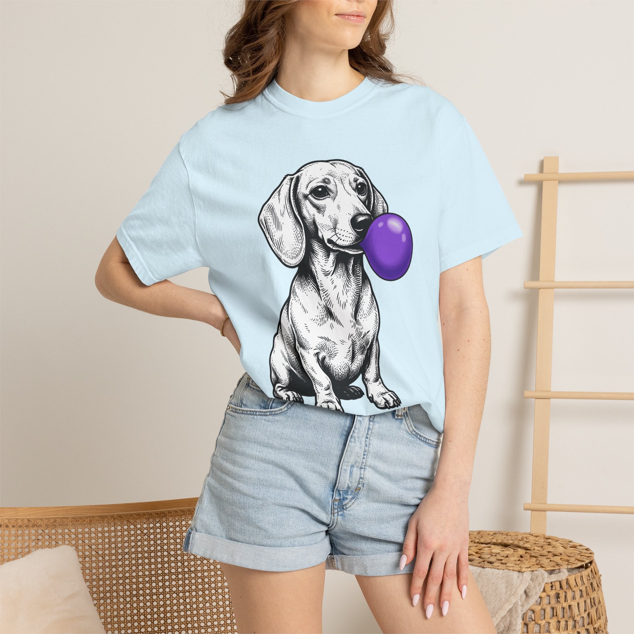 Dachshund Pet Shirt Dog Dog Gift Women Cartoon Tee Wiener Dog T-Shirt Dog Fan Hound Tshirt Canine Graphic Hand Drawn Gum Tshirt