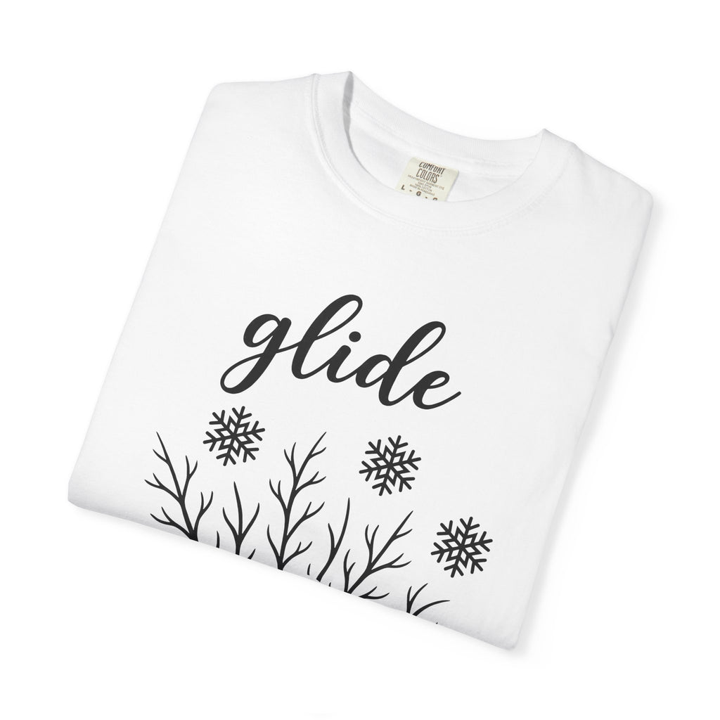 Skier Graphic Shirt Sports & Activities Winter Gift Women Silhouette Tee Snowboarder T-Shirt Athlete Enthusiast Outline Tshirt Frosty