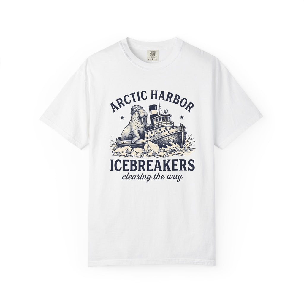 Walrus Boat Shirt Christmas Ocean Gift Women Vintage Tee Boat T-Shirt Winter Fan Maritime Tshirt Retro Illustration Sea Graphic Hand Drawn