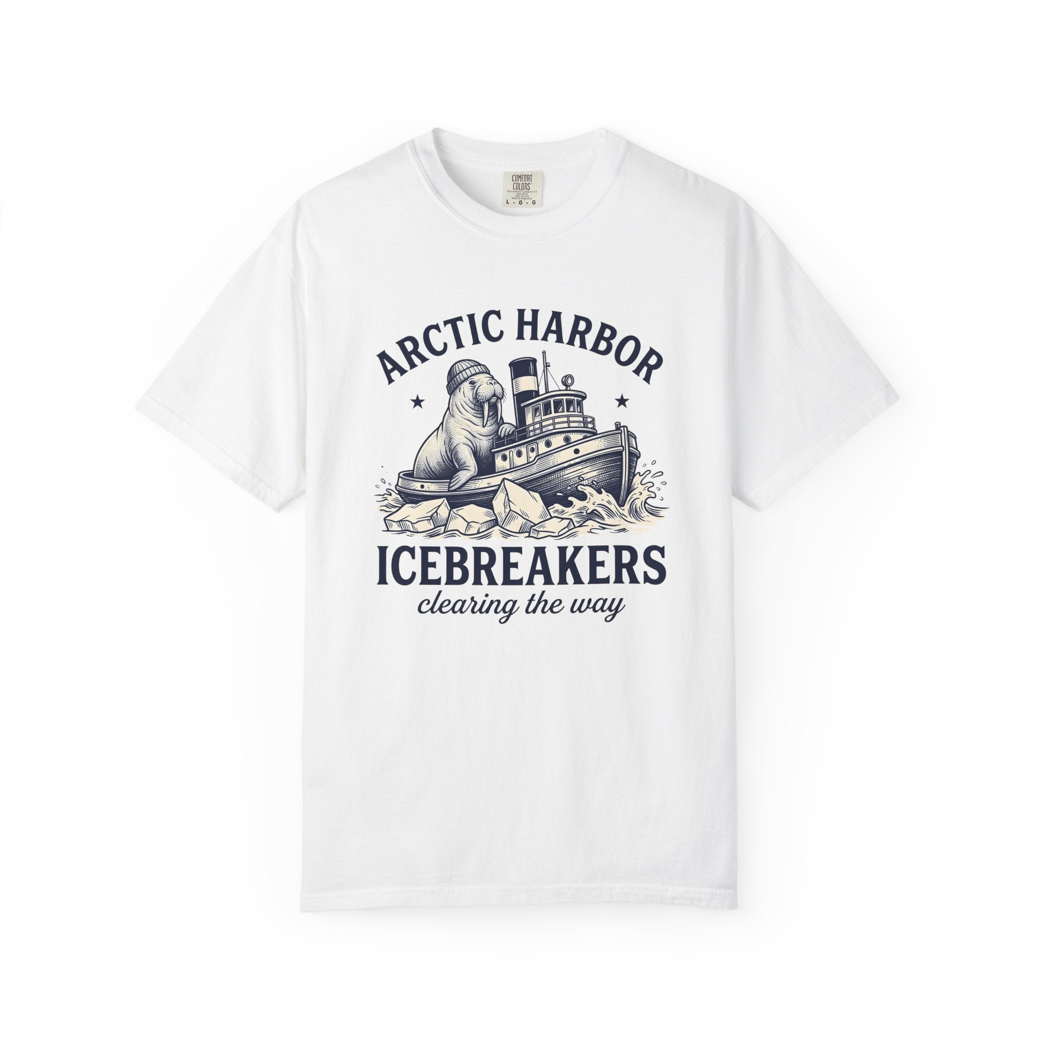 Walrus Boat Shirt Christmas Ocean Gift Women Vintage Tee Boat T-Shirt Winter Fan Maritime Tshirt Retro Illustration Sea Graphic Hand Drawn