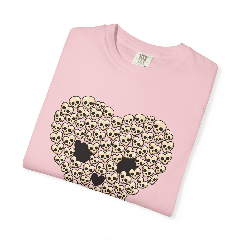 Skull Heart Shirt Valentines Day Emo Gift Women Comic Tee Sugar Skull T-Shirt Valentine Fan Cartoon Tshirt Goth Graphic Dark Print Tshirt