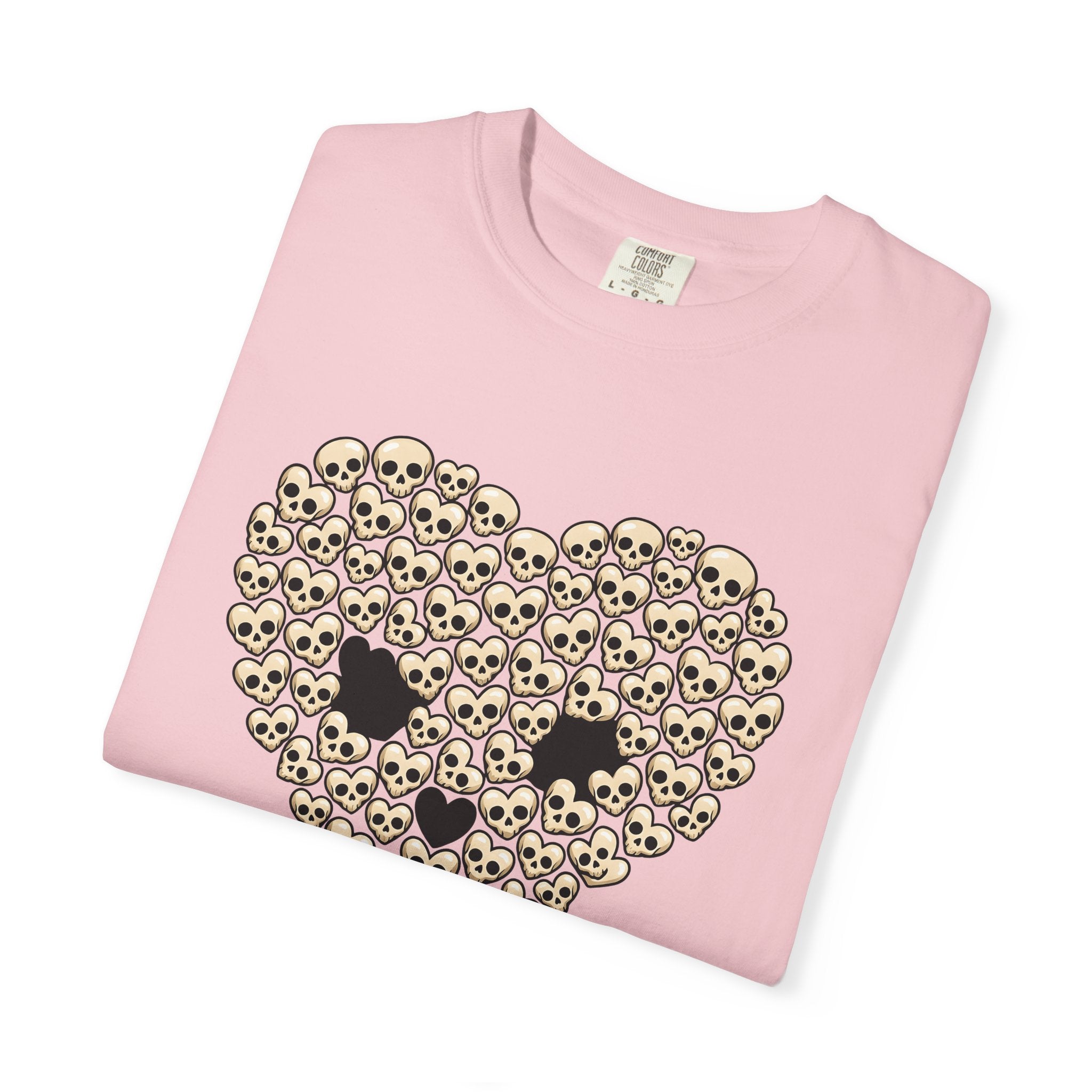 Skull Heart Shirt Valentines Day Emo Gift Women Comic Tee Sugar Skull T-Shirt Valentine Fan Cartoon Tshirt Goth Graphic Dark Print Tshirt