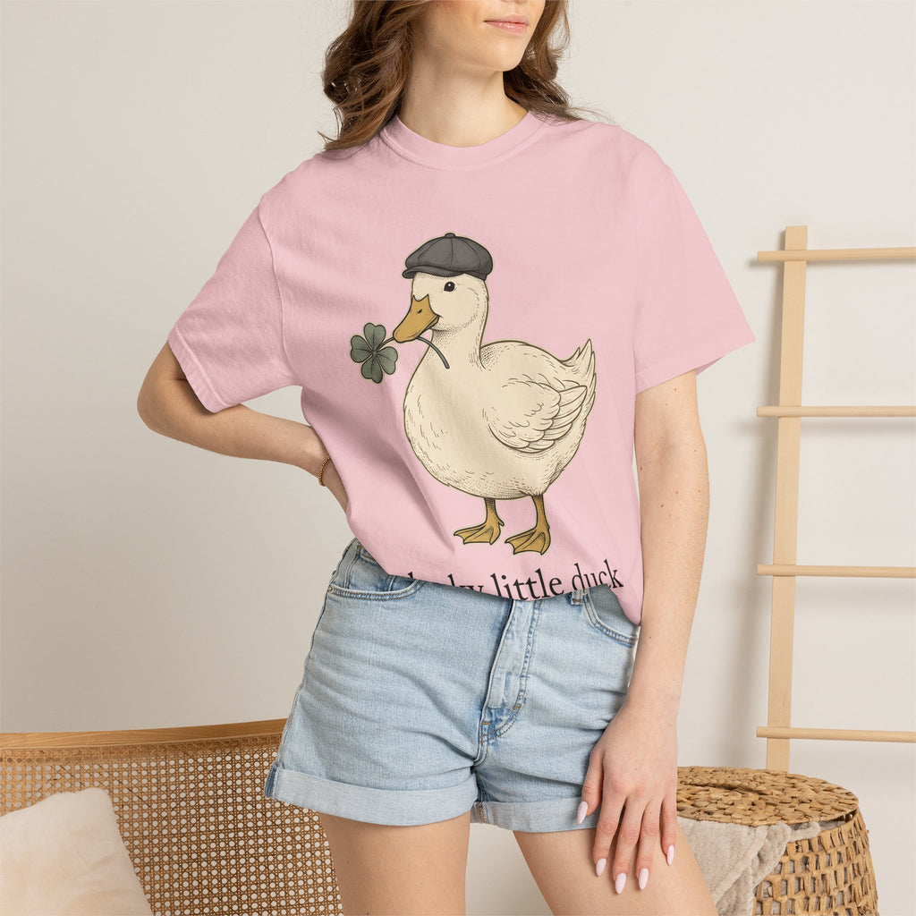 Duck Clover Shirt Holiday Animal Gift Women Cute Tee Shamrock T-Shirt Vacation Fan Cute Tshirt Wildlife Graphic Vintage Cap Tshirt
