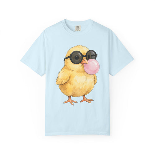 Baby Chick Glasses Shirt Easter Wildlife Gift Women Kawaii Tee Chick T-Shirt Easter Fan Chickadee Graphic Tshirt Brushstroke Chewing Gum