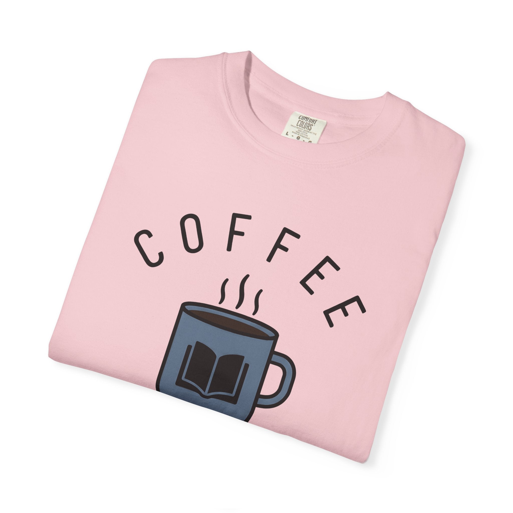 Espresso Cup Shirt Coffee Books Gift Women Sleek Tee Coffee Mug T-Shirt Coffee Fan Minimalist Tshirt Literary Graphic Chic Tome Tshirt