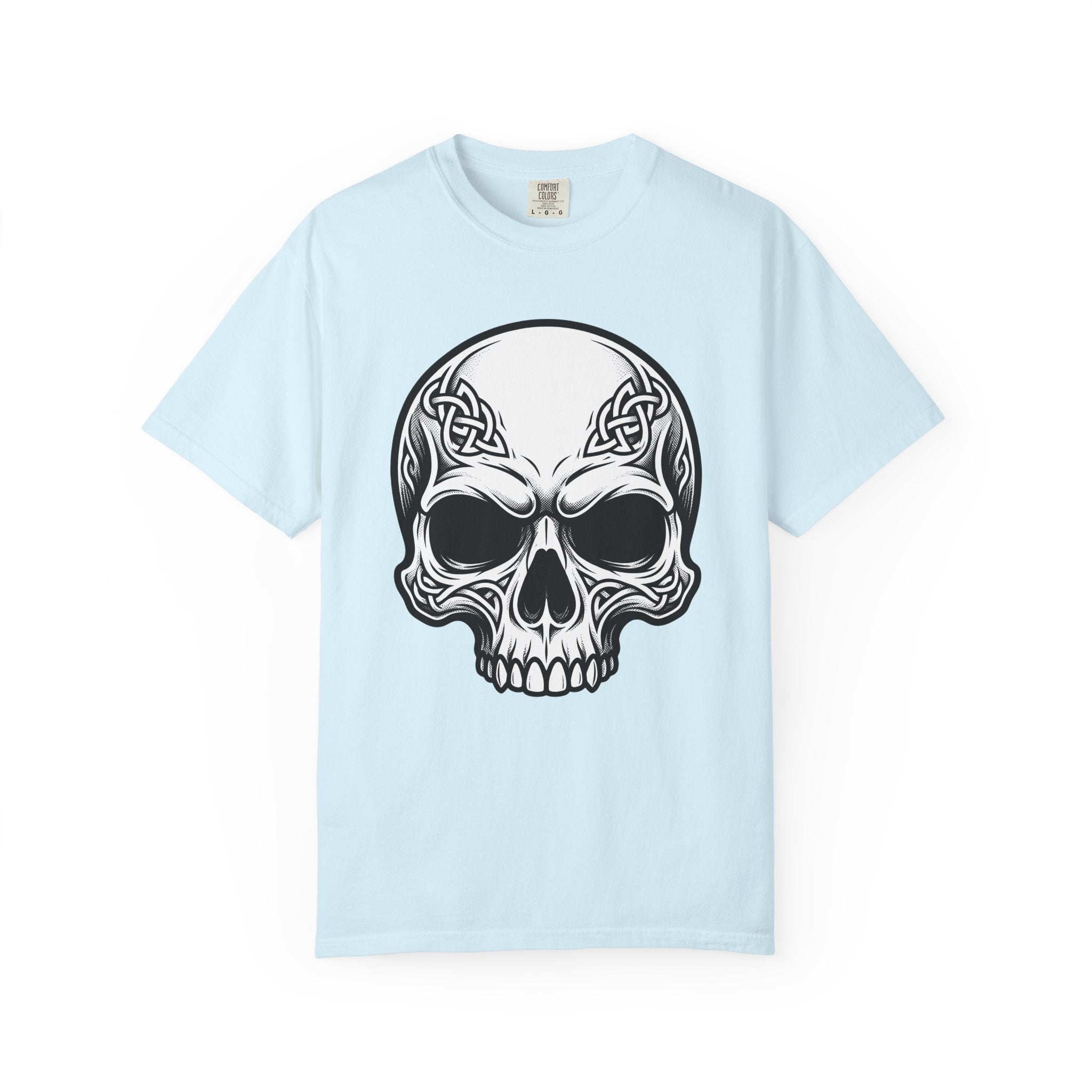 Celtic Skull Shirt St Patrick's Day Fantasy Gift Women Neo Traditional Tee Skull T-Shirt Irish Fan Tribal Tshirt Mythical Graphic Line Art
