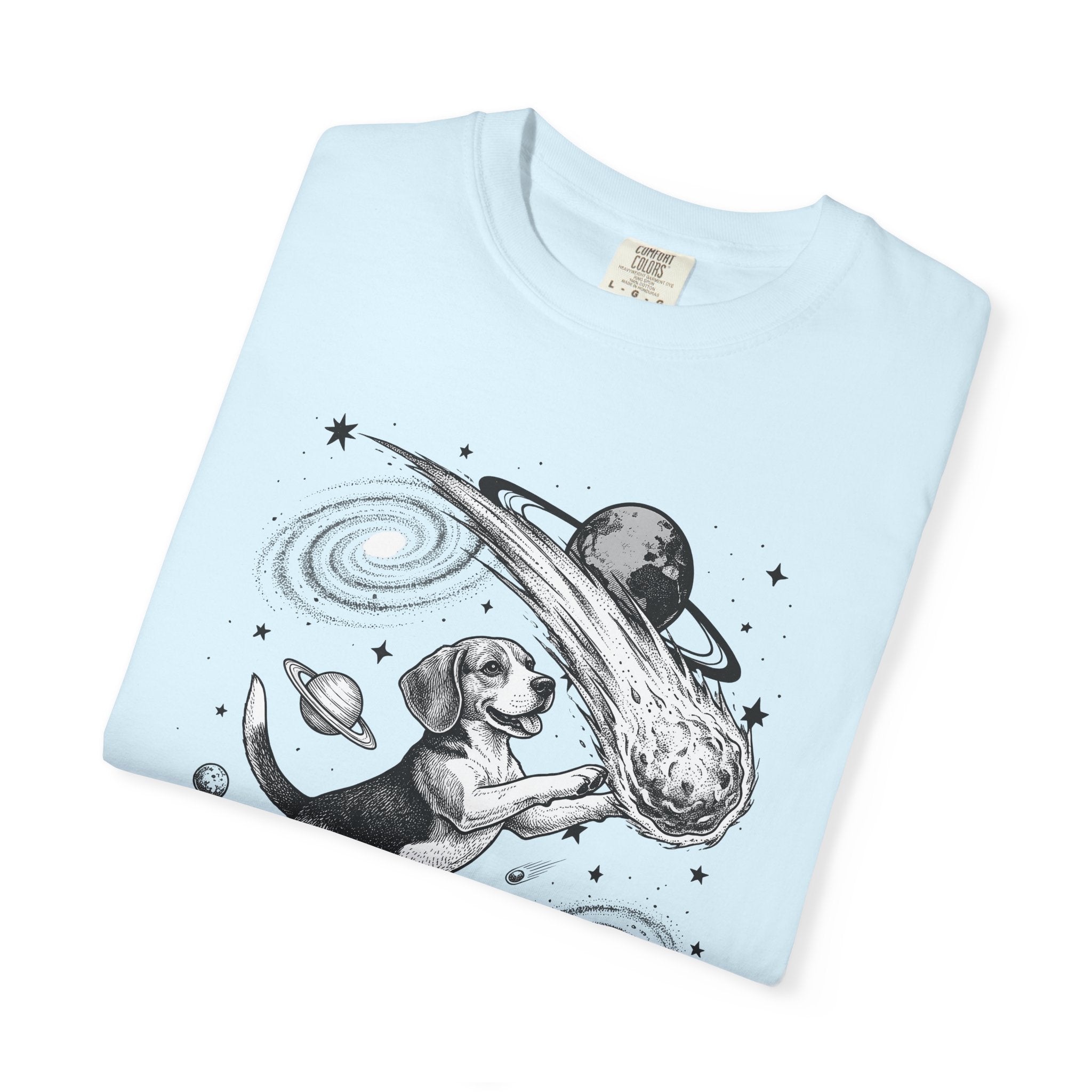 Beagle Rocket Shirt Dog Cosmos Gift Women Retro Tee Hound T-Shirt Dog Fan Vintage Tshirt Galaxy Graphic Line Art Space Rock Tshirt