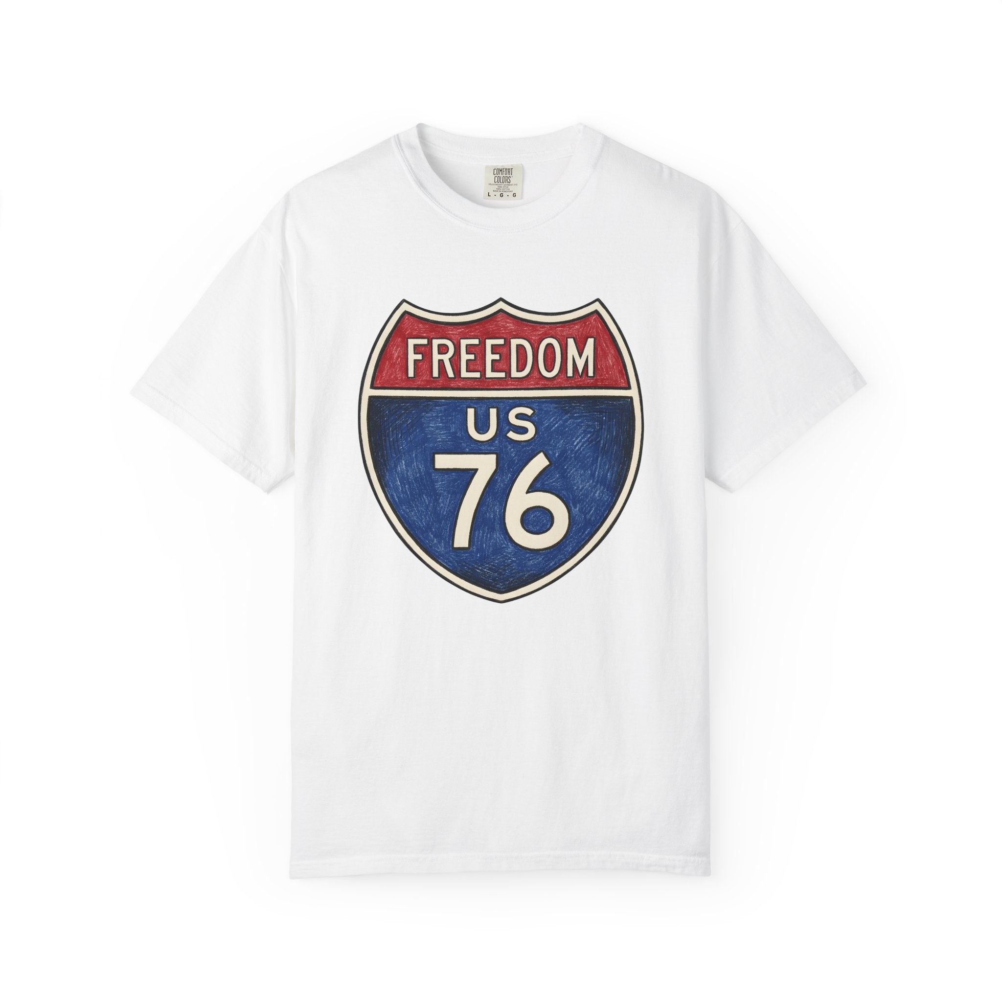 Street Sign Shirt America Independence Gift Women Usa Colors Tee Road Sign T-Shirt American Fan Patriotic Tshirt Liberty Graphic Old School