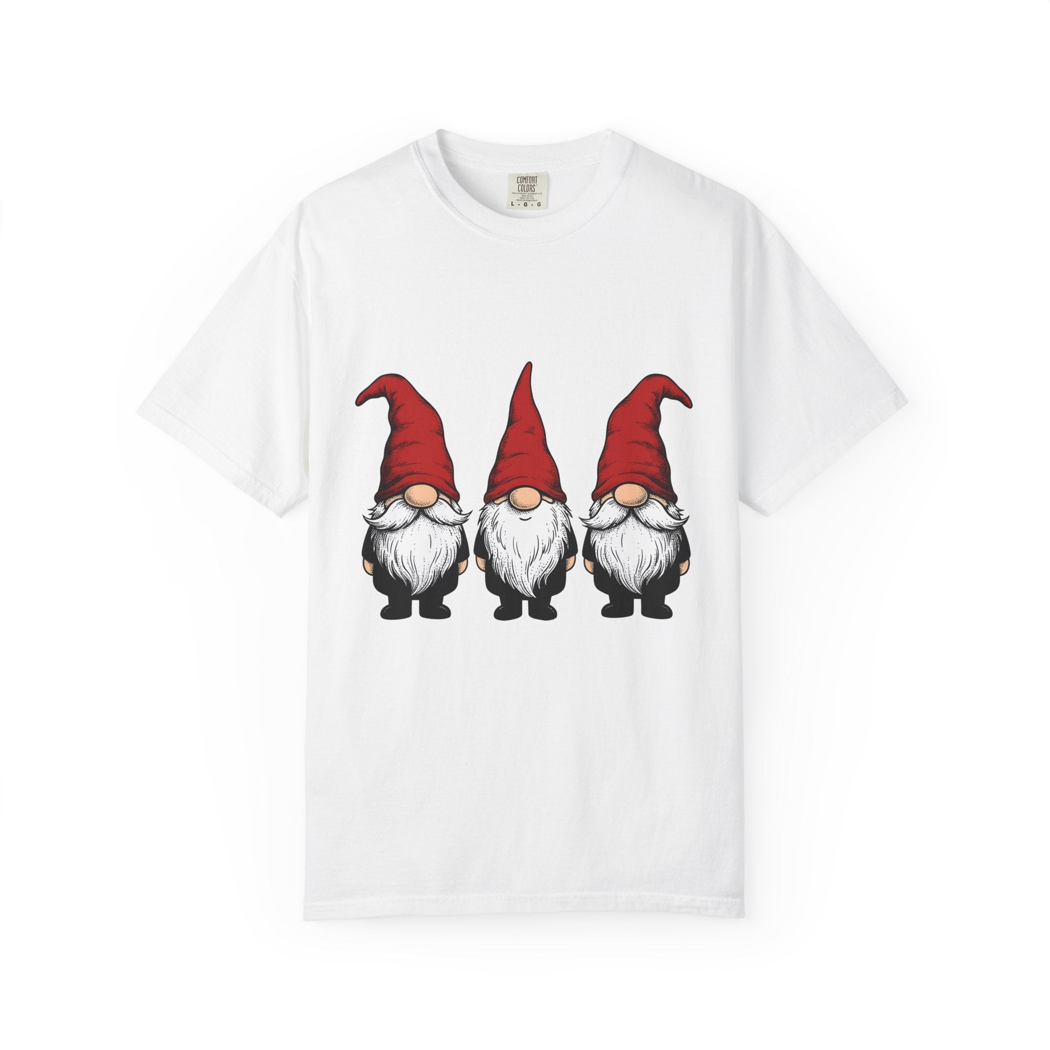 Gnome Collection Shirt Christmas Celebration Gift Women Cartoon Tee Dwarf T-Shirt Noel Fan Caricature Tshirt Party Graphic Sketch Crimson