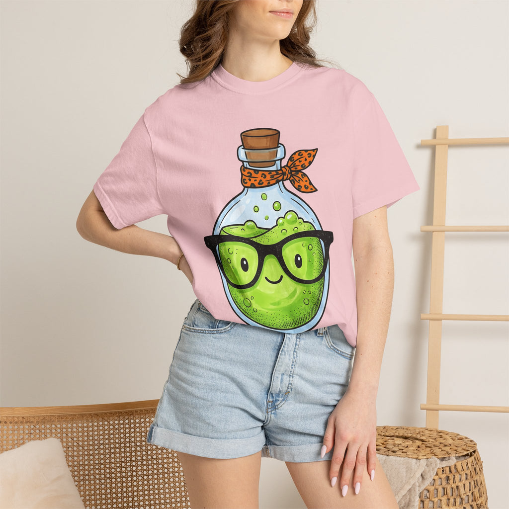 Magic Bottle Shirt Halloween Nerd Gift Women Comic Tee Genie T-Shirt Horror Fan Cartoon Tshirt Geek Graphic Chibi Spectacles Tshirt