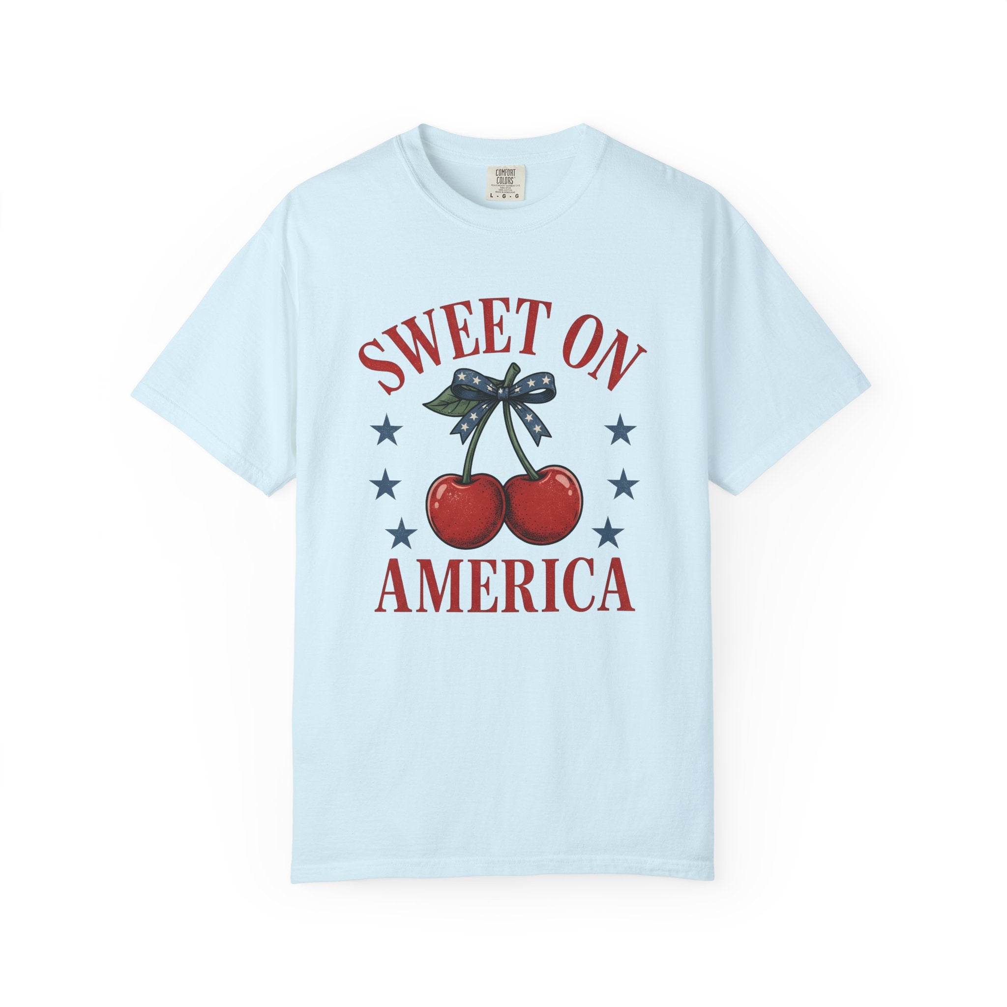 Cherry Pair Shirt America Fruit Gift Women Vintage Tee Cherries T-Shirt American Fan Vintage Tshirt Fruit Graphic Retro Patriotic Bow Tshirt