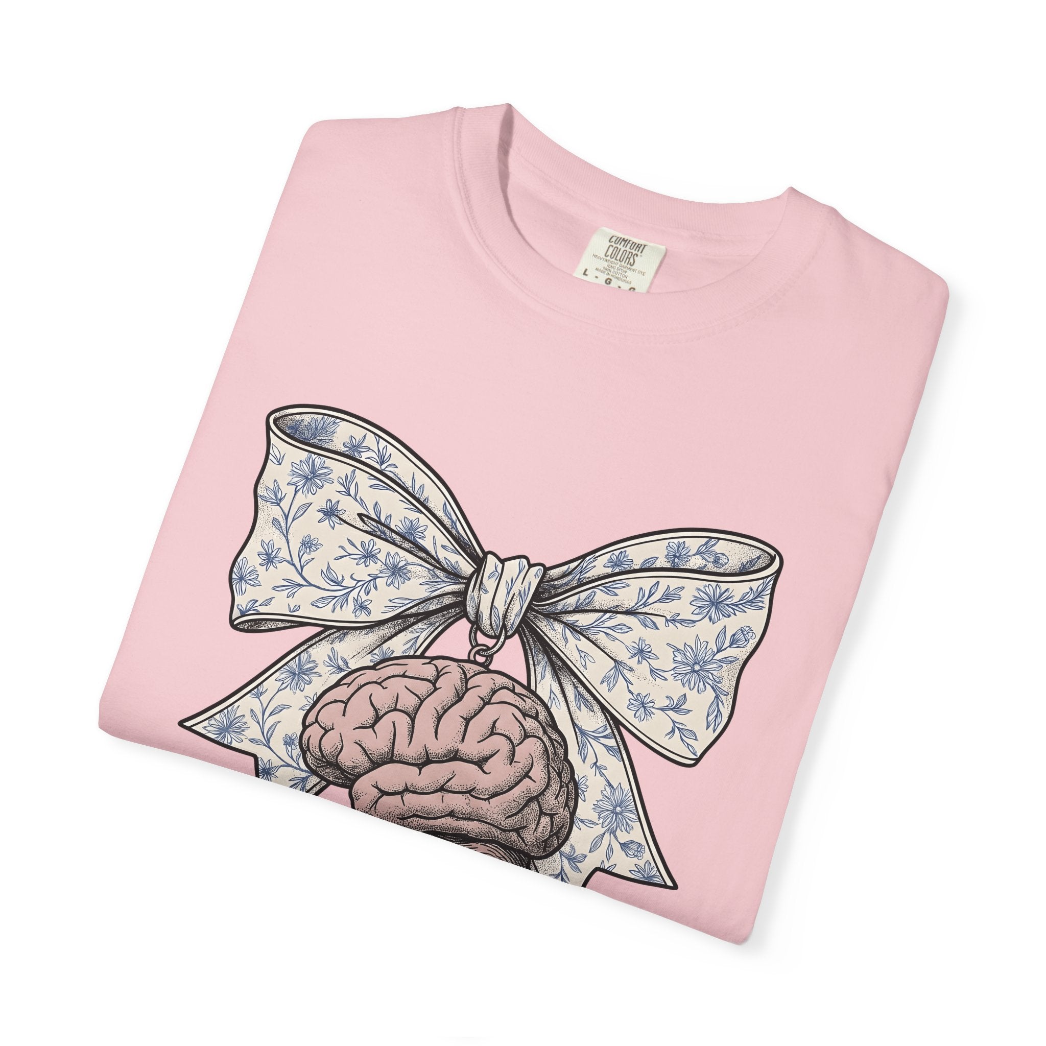 Neurological Bow Shirt Nurses Anatomy Gift Women Classic Tee Brain T-Shirt Nurse Enthusiast Vintage Tshirt Anatomical Graphic Line Art