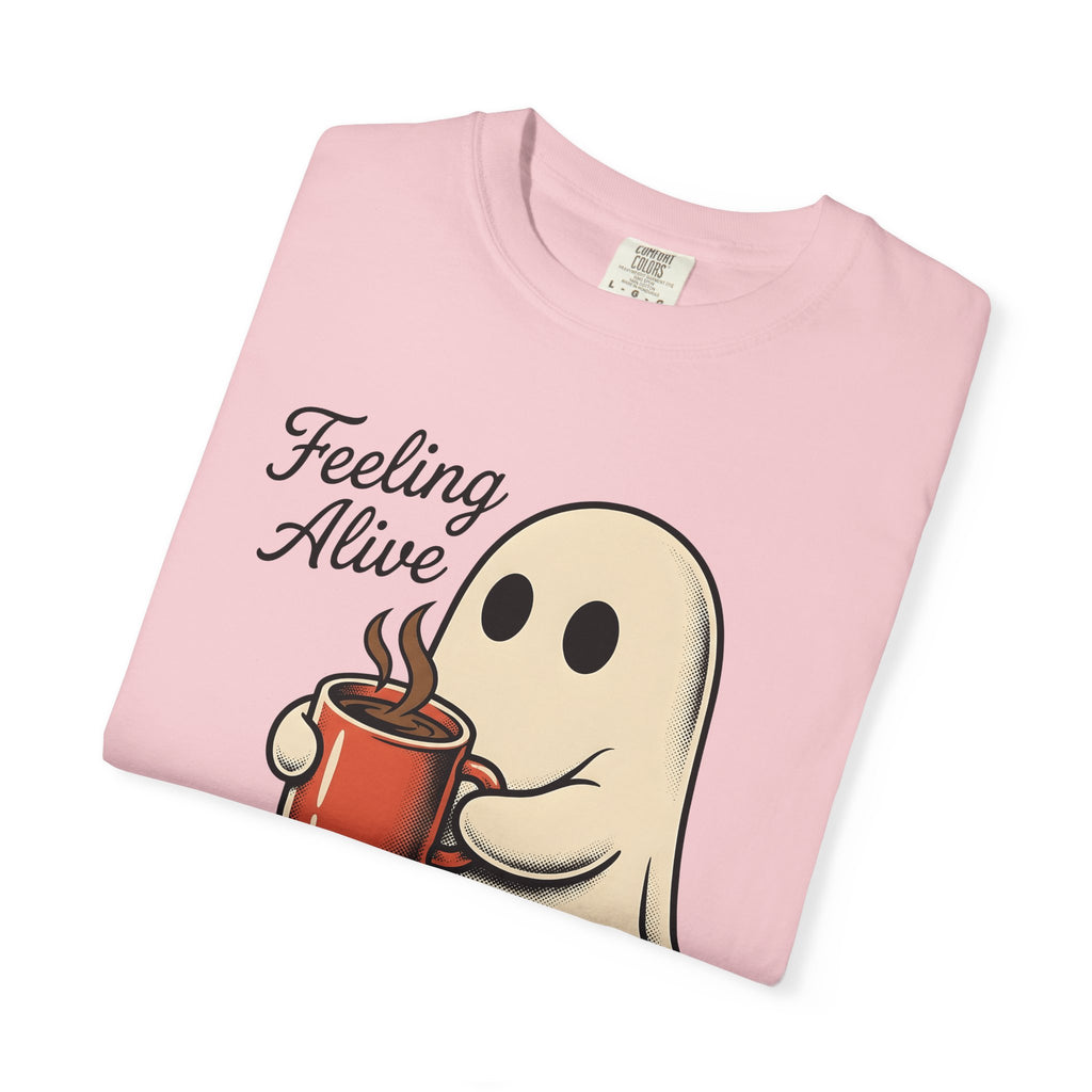 Spooky Coffee Shirt Halloween Espresso Gift Women Comic Tee Creepy Coffee T-Shirt Halloween Fan Coffee Tshirt Coffee Graphic Vintage Cup