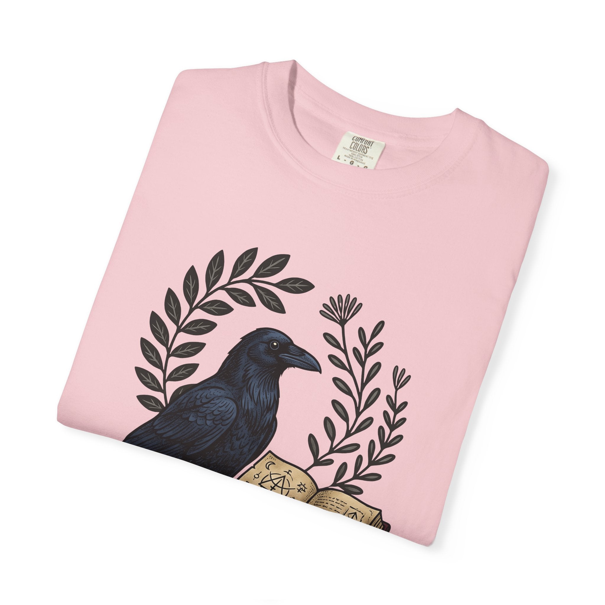 Crow Journal Shirt Halloween Magic Gift Women Retro Tee Diary T-Shirt Horror Fan Occult Tshirt Mystic Graphic Sketch Floral Tshirt