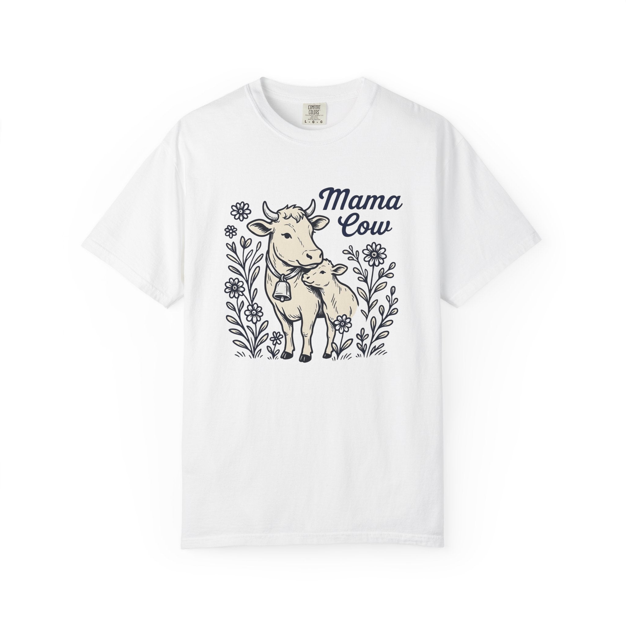 Cow Baby Calf Shirt Cottagecore Barn Gift Women Sketch Tee Calf T-Shirt Homesteader Fan Drawing Graphic Retro Meadow Flowers Tshirt