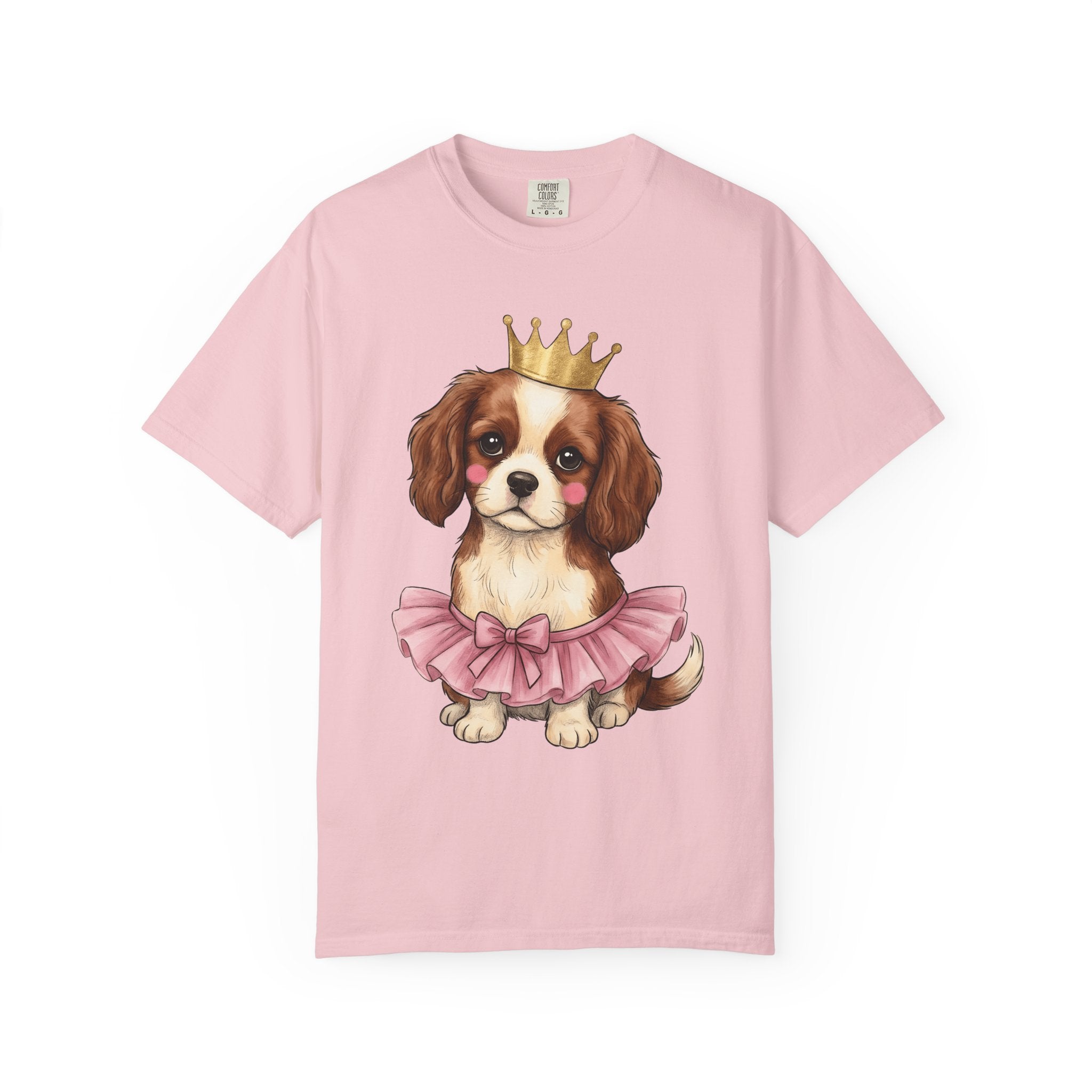 Adorable Puppy Shirt Animals Royalty Gift Women Sketch Tee Puppy T-Shirt Pet Fan Dog Tshirt King Graphic Cartoon Tiara Tshirt
