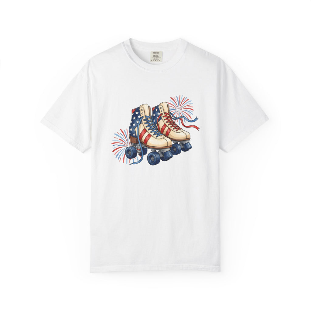 Quad Skates Shirt 4th Of July Nostalgia Gift Women Independence Day Tee Roller Skates T-Shirt Fourth Of July Fan Patriotic Tshirt Retro