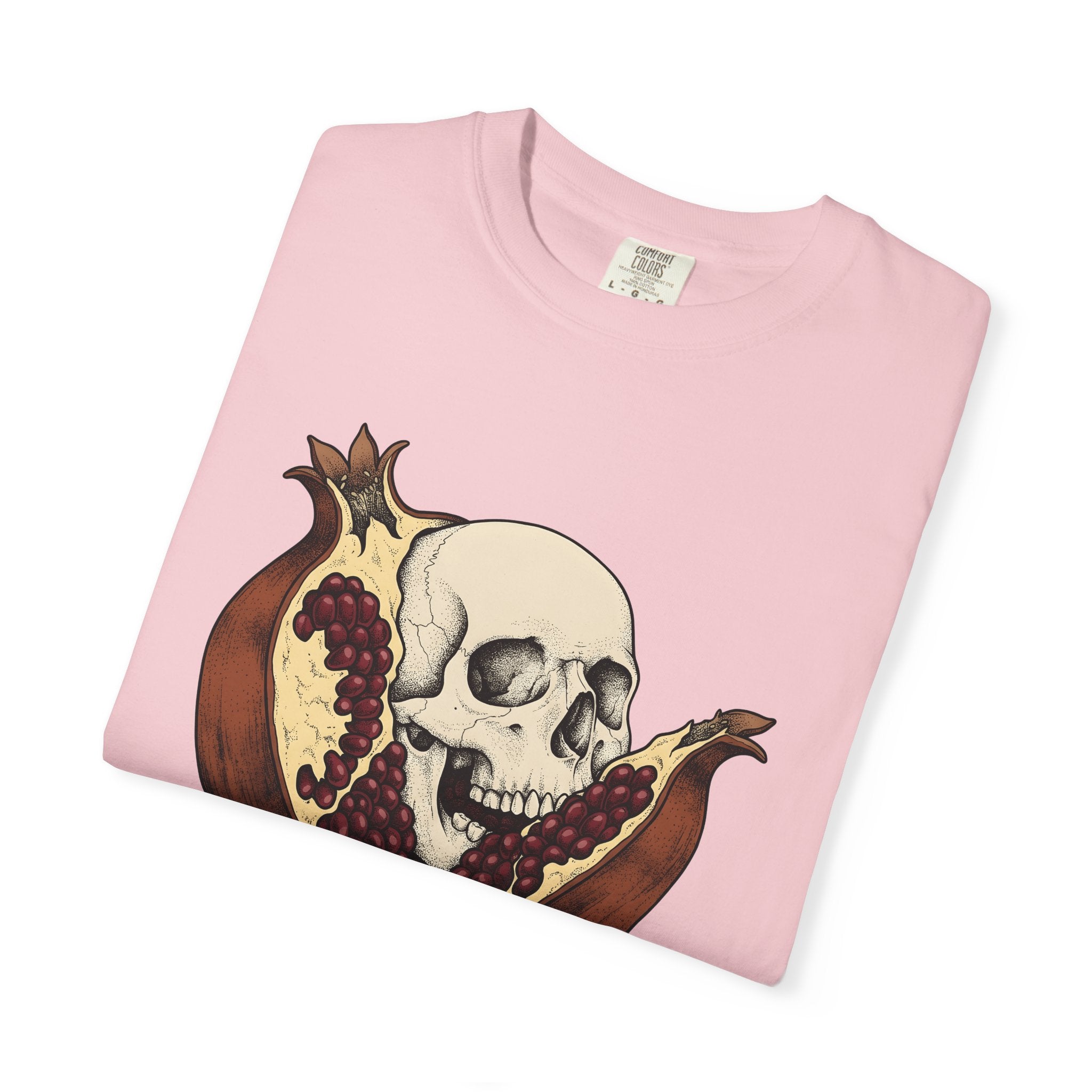 Skull Pomegranate Shirt Funny Paranormal Gift Women Illustration Tee Pomegranate T-Shirt Humor Fan Drawing Graphic Supernatural Graphic