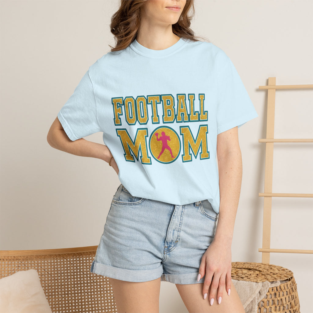 Football Player Graphic Shirt Moms Sports Gift Women Bold Tee Athlete T-Shirt Mom Fan Football Tshirt Athlete Graphic Retro Glitter Tshirt