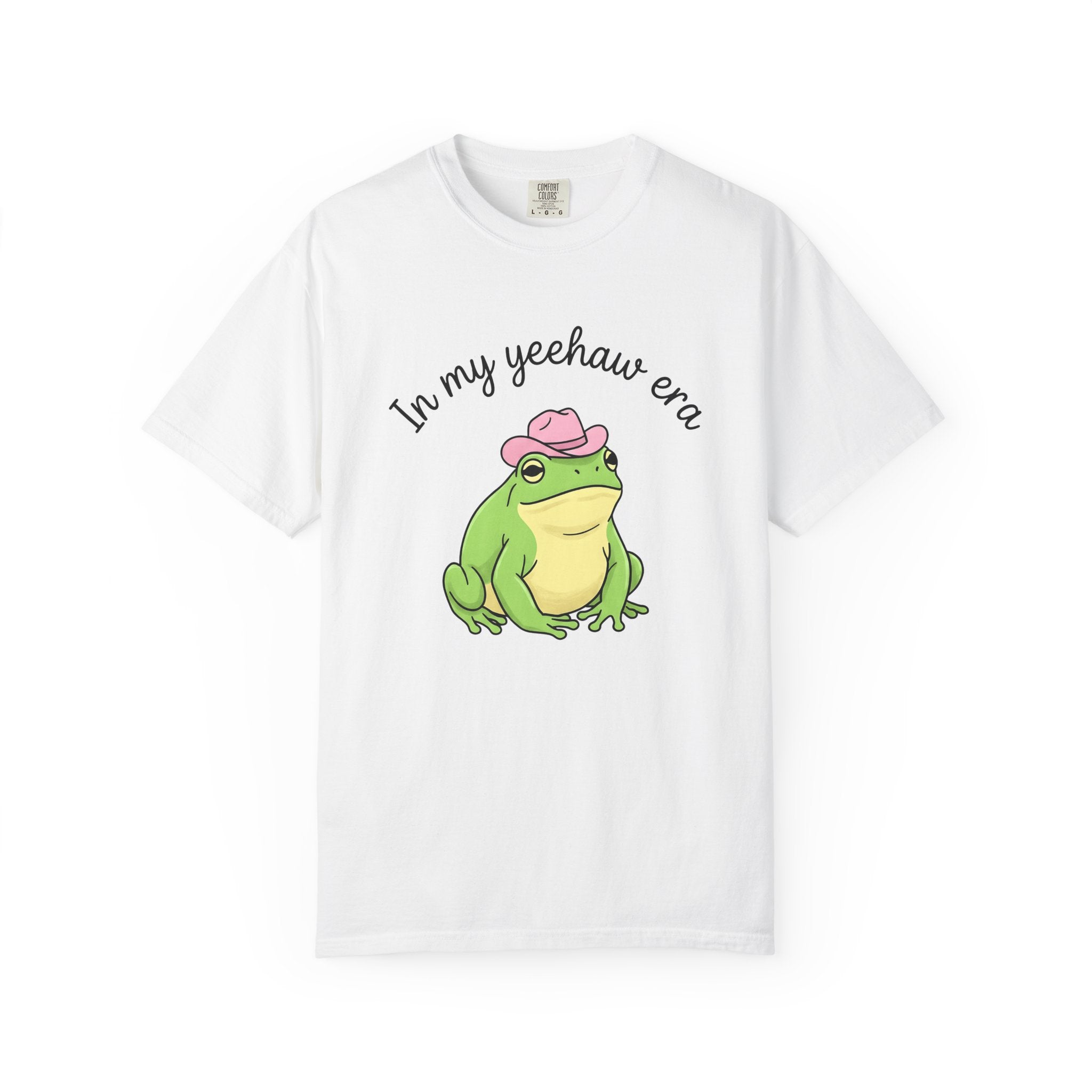 Frog Cowboy Hat Shirt Funny Wildlife Gift Women Caricature Tee Toad T-Shirt Humor Fan Cartoon Tshirt Animal Graphic Doodle Pink Hat Tshirt